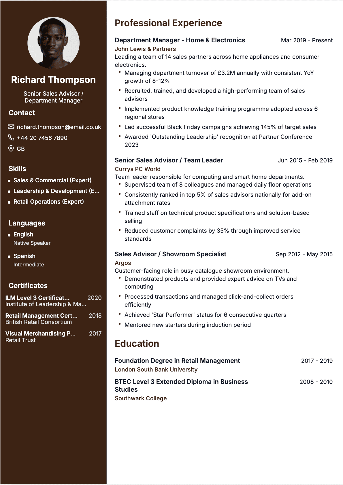 Sales Associate Senior - Sales Associate Resume