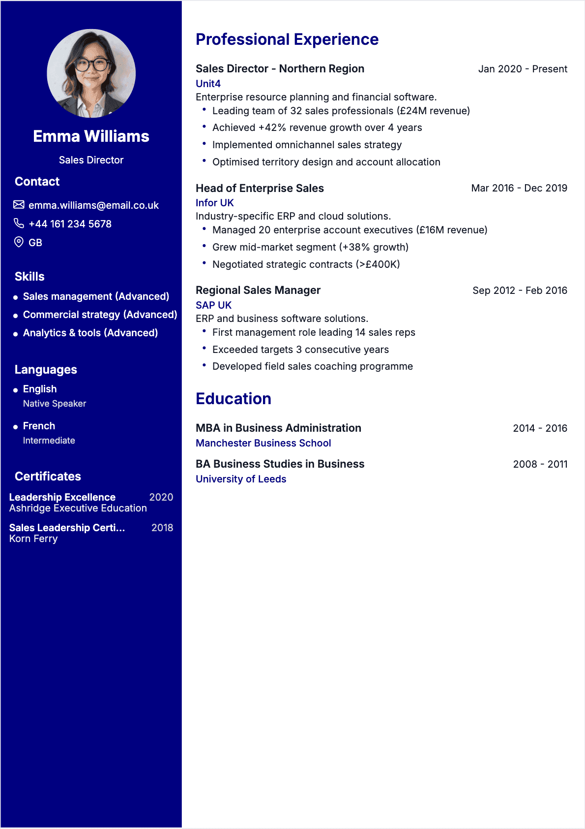 Sales Director Confirmé - Sales Director Resume