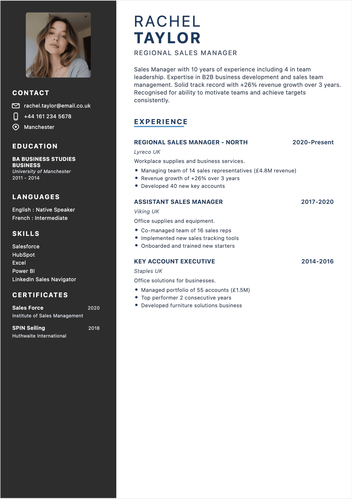 Sales Manager Confirmé - Sales Manager Resume