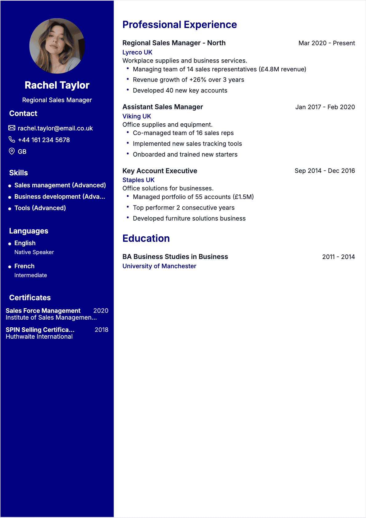 Sales Manager Confirmé - Sales Manager Resume