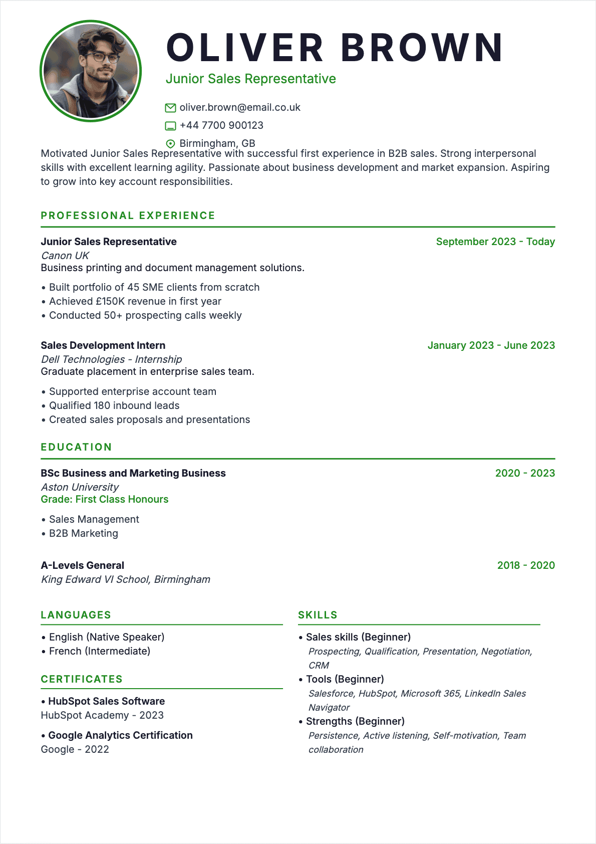 Resume Sales Representative Junior - Sales Representative Resume