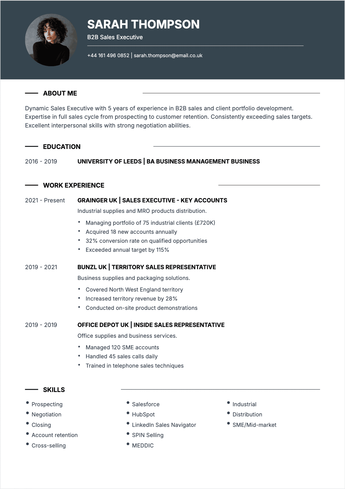 Sales Representative Confirmé - Sales Representative Resume