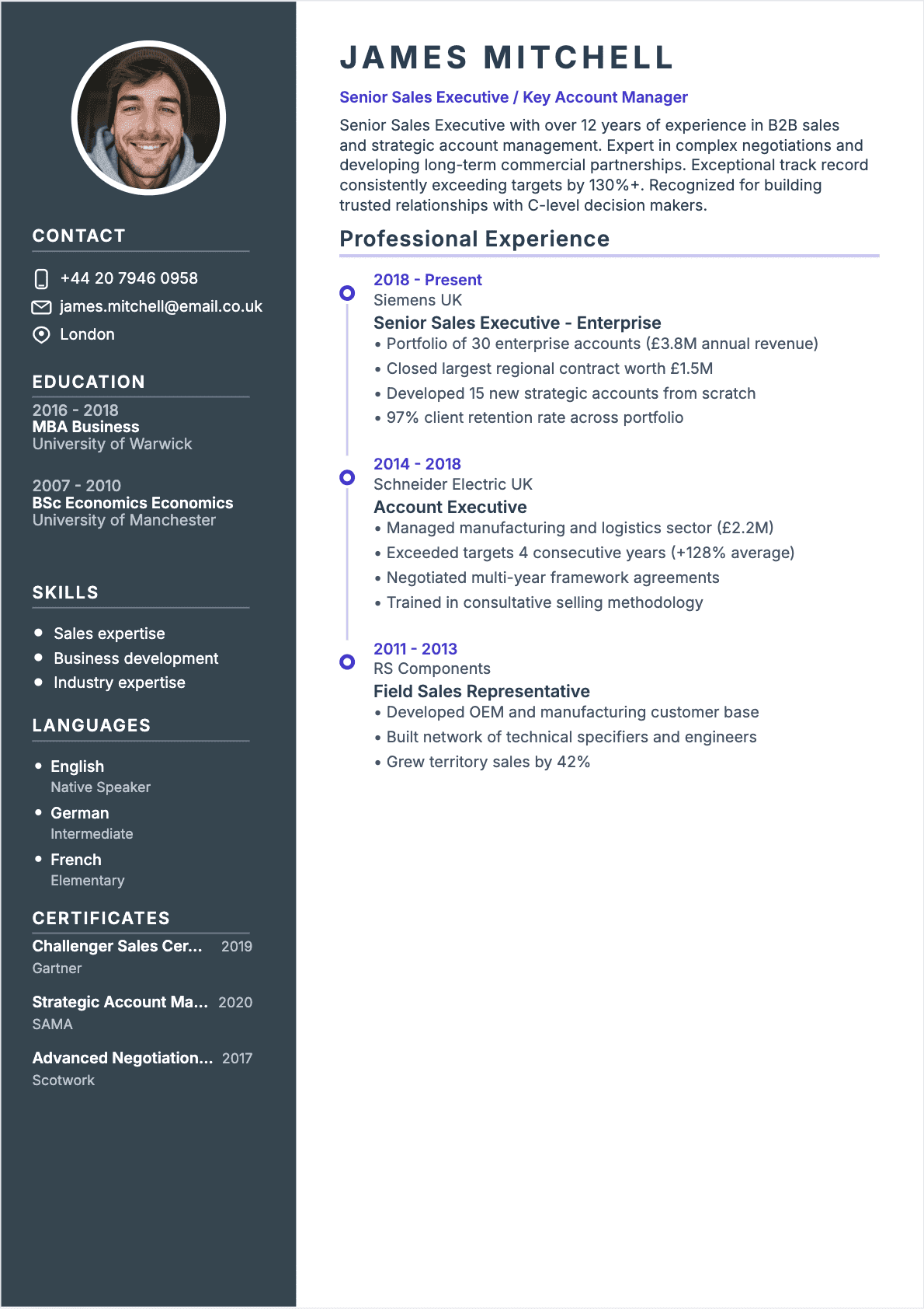 Sales Representative Senior - Sales Representative Resume