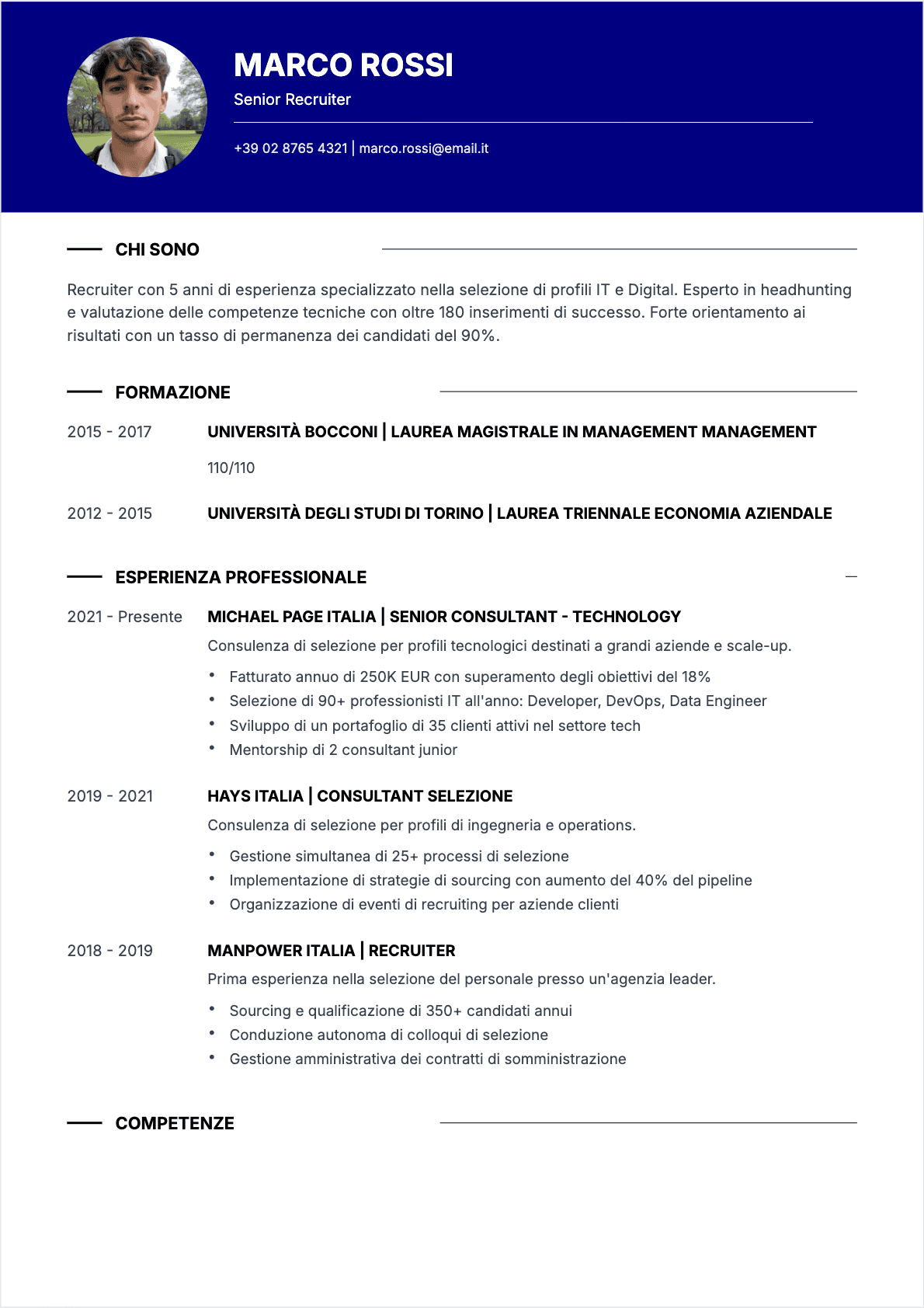 CV Selezionatore Confirmé - CV Selezionatore