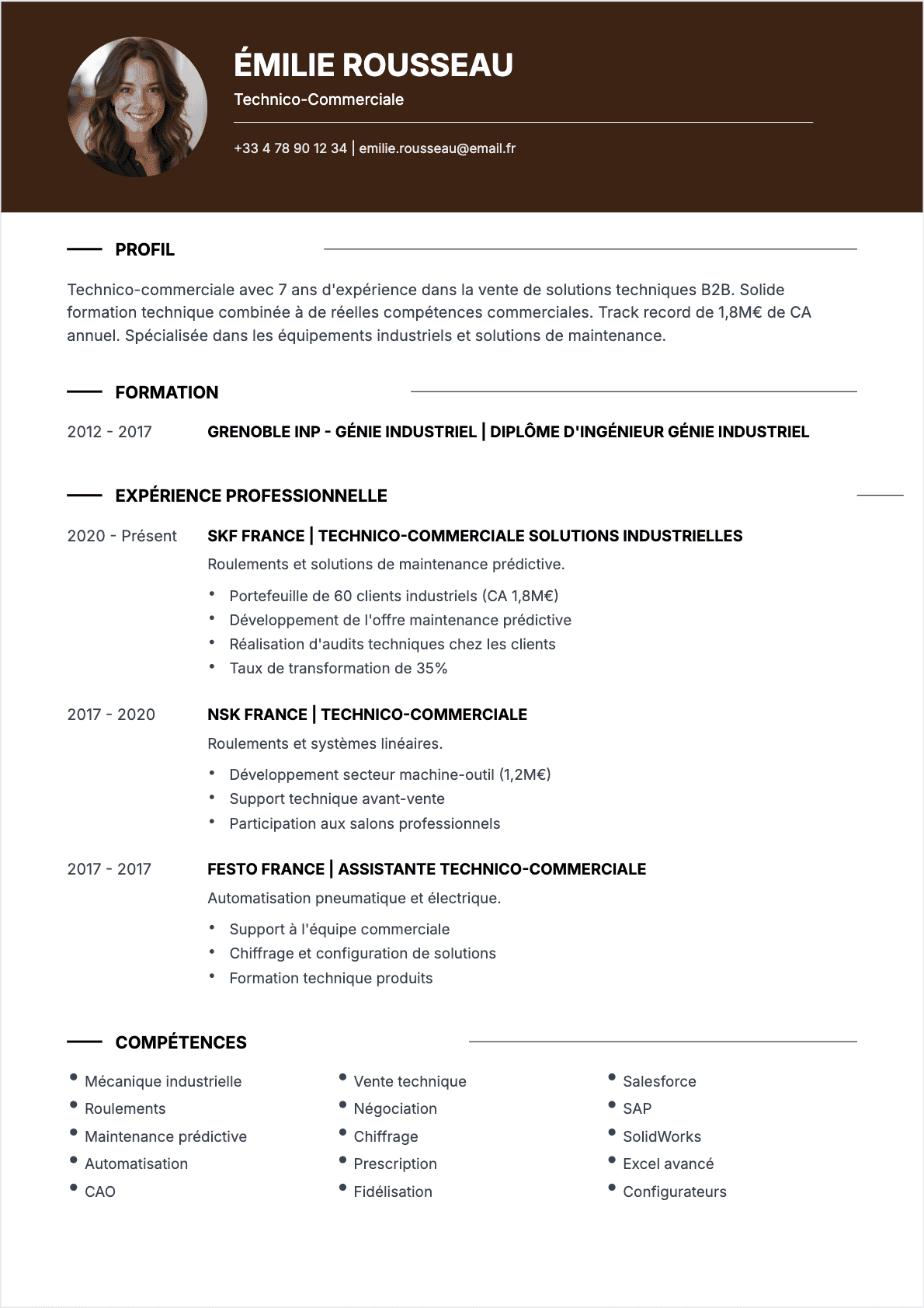 Technico-commercial Confirmé - CV Technico-commercial