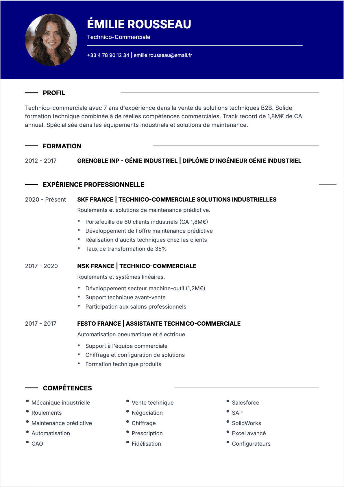 Technico-commercial Confirmé - CV Technico-commercial