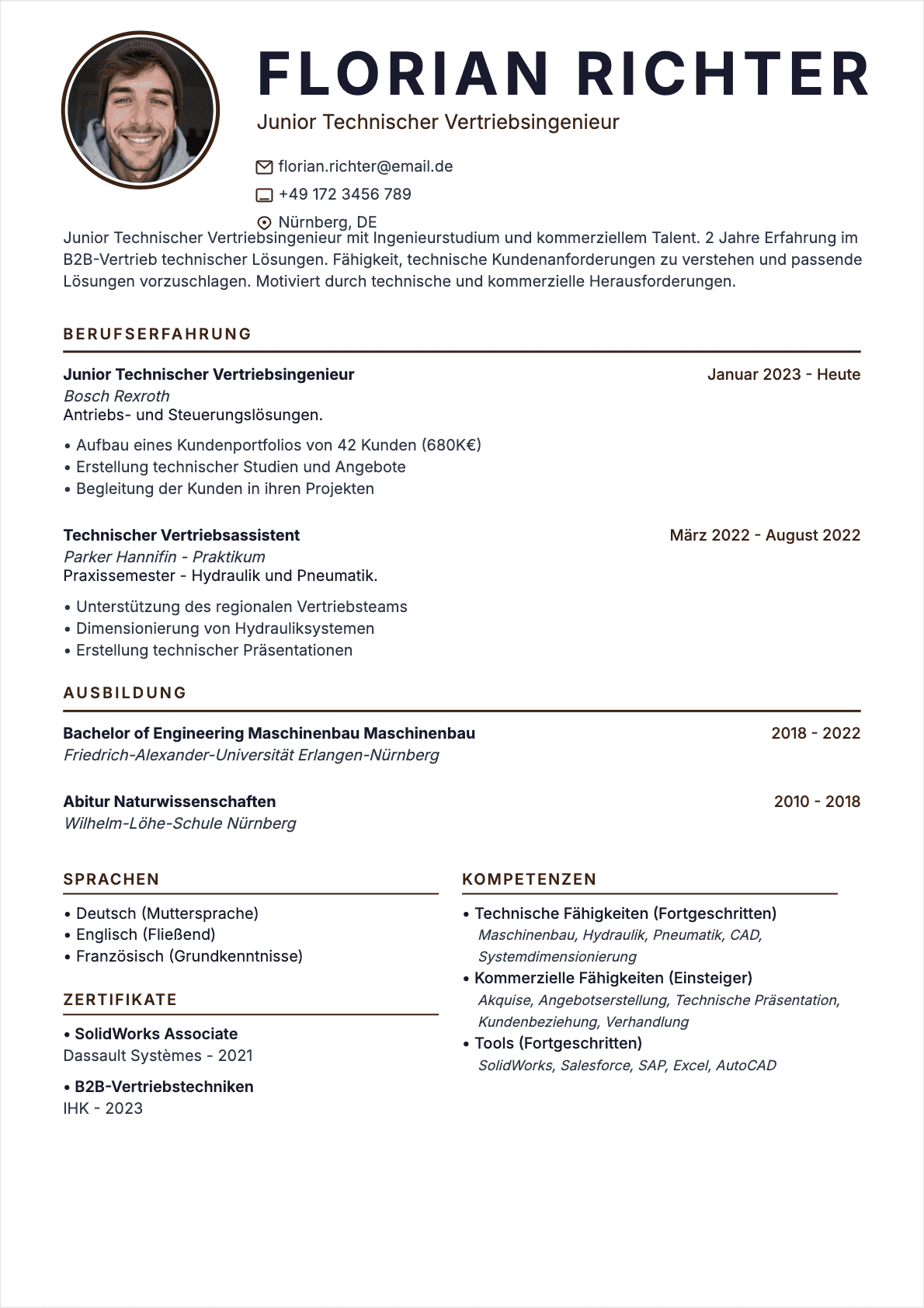 Technical Sales Junior - Technical Sales Lebenslauf