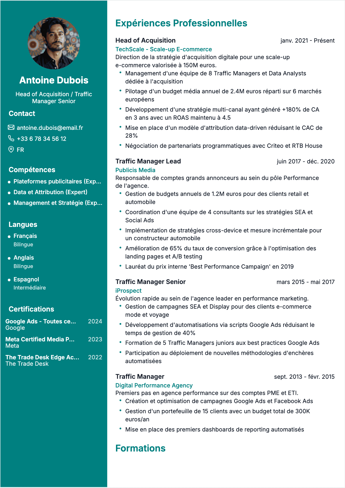 CV Traffic Manager Senior - Traffic Manager Lebenslauf
