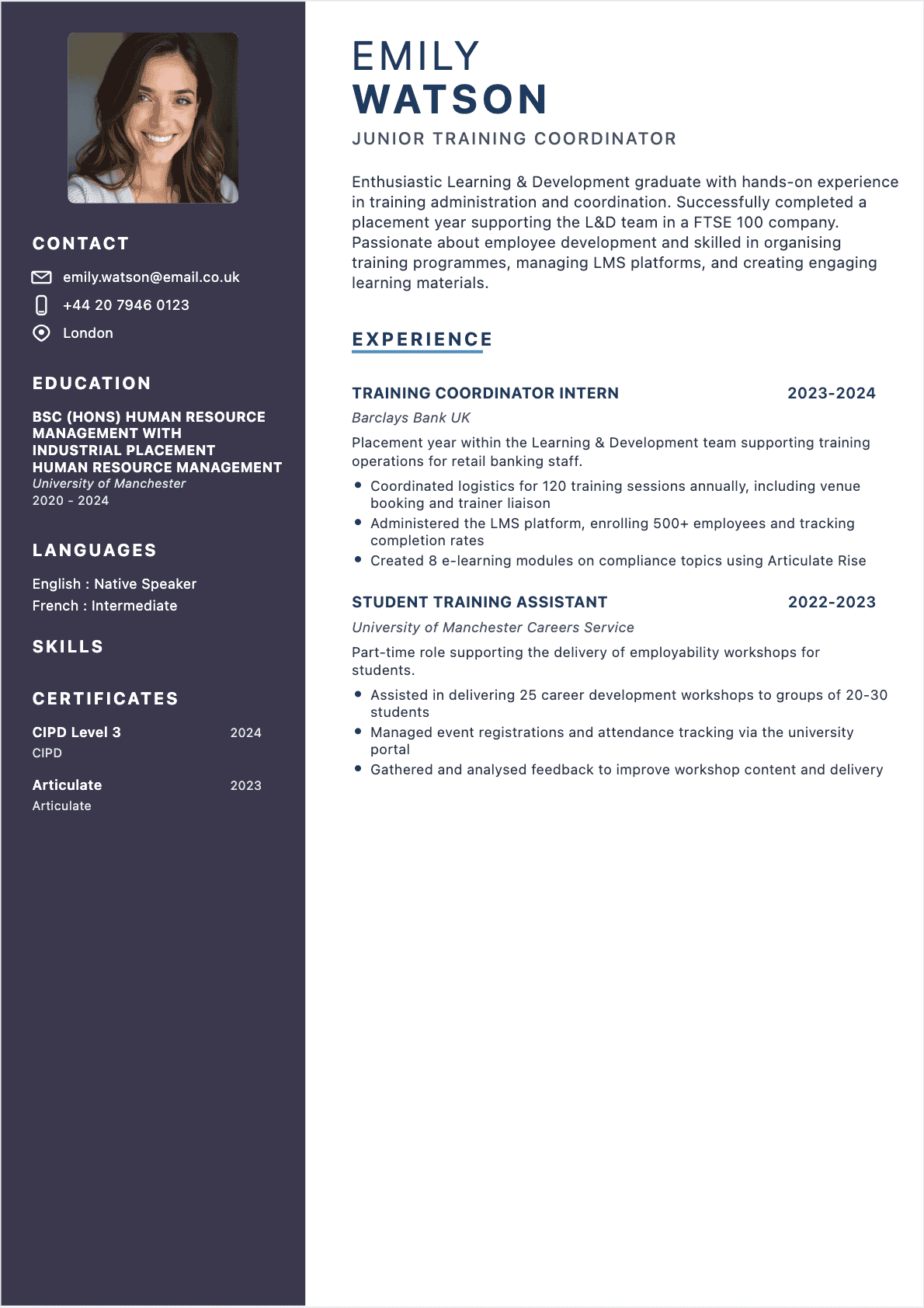Resume Training Coordinator Junior - Training Coordinator Resume