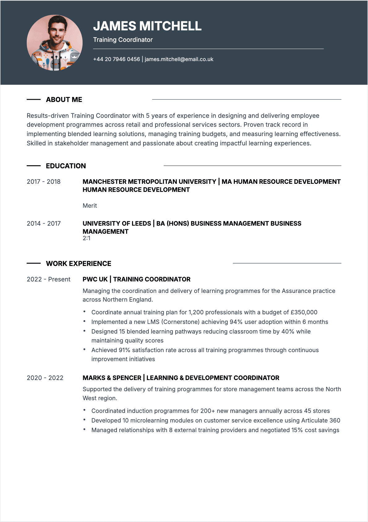 Training Coordinator Confirmé - Training Coordinator Resume