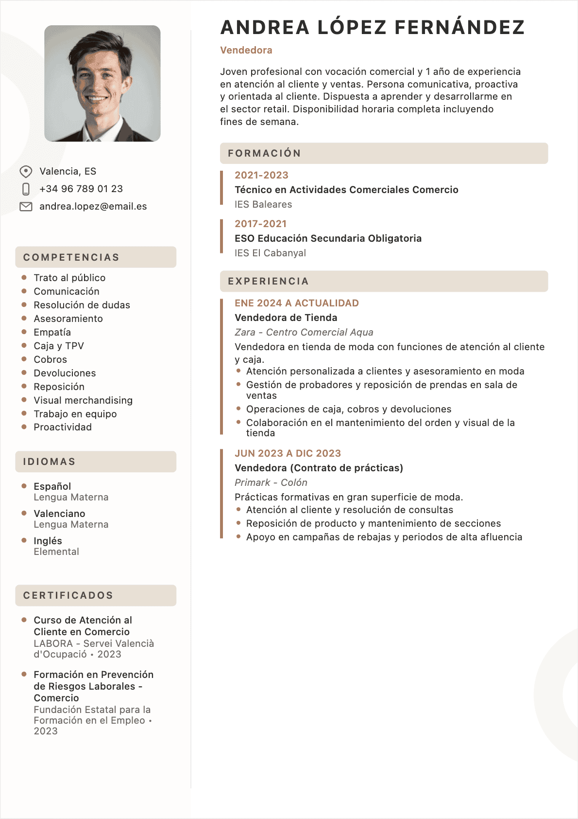 CV Vendedor Junior - CV Vendedor