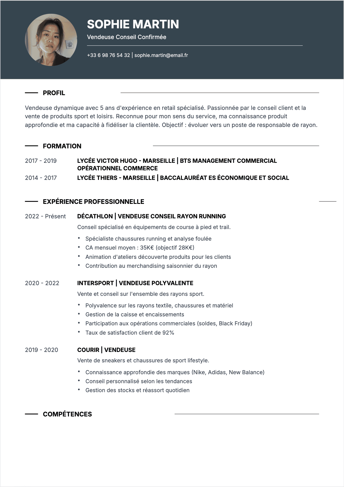 Vendeur Confirmé - CV Vendeur