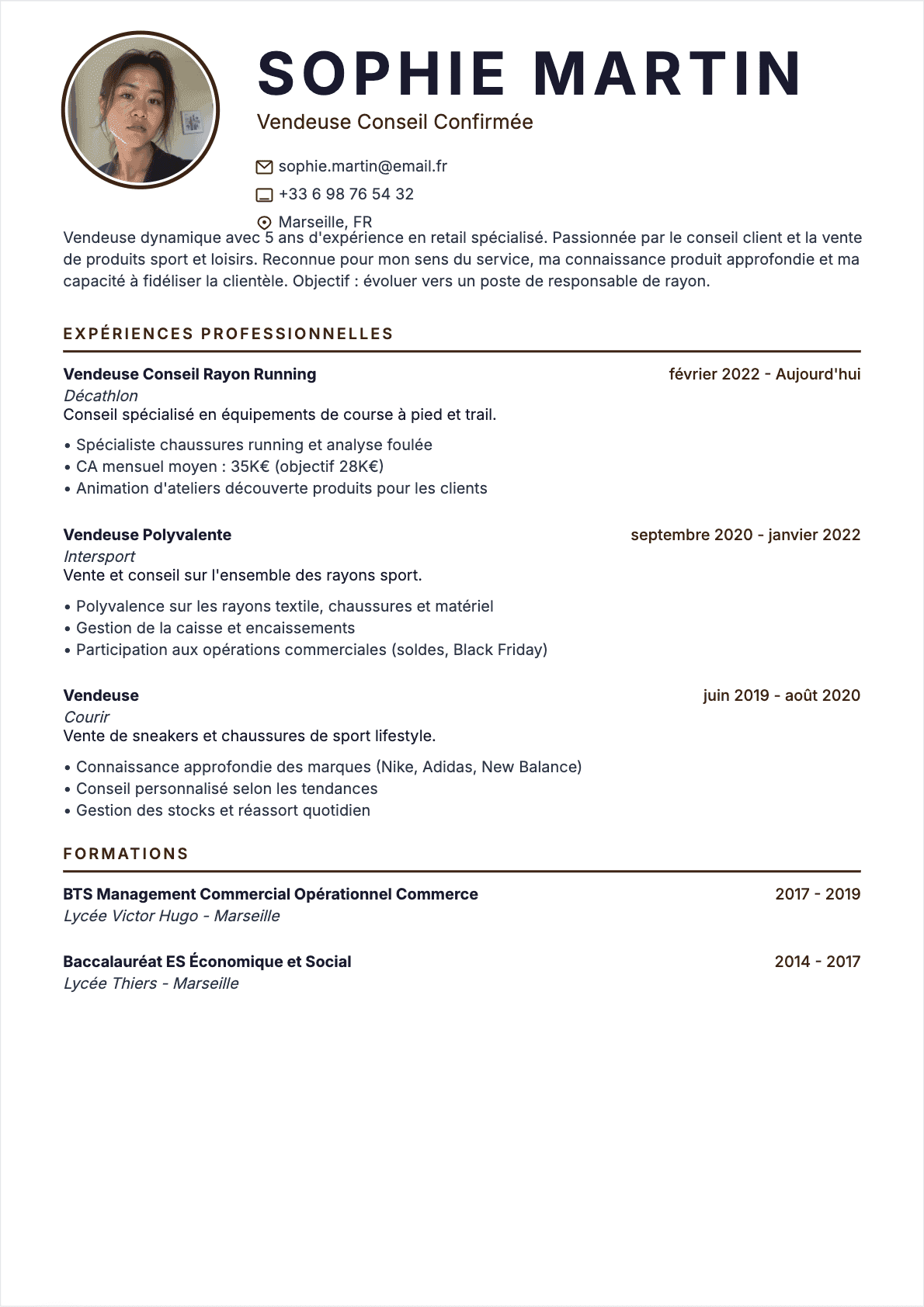 CV Vendeur Confirmé - CV Vendeur