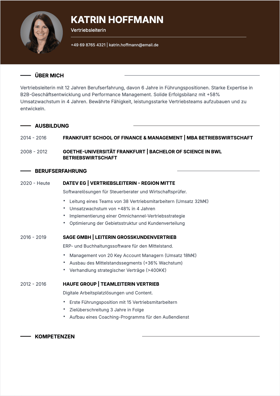 Vertriebsleiter Confirmé - Vertriebsleiter Lebenslauf
