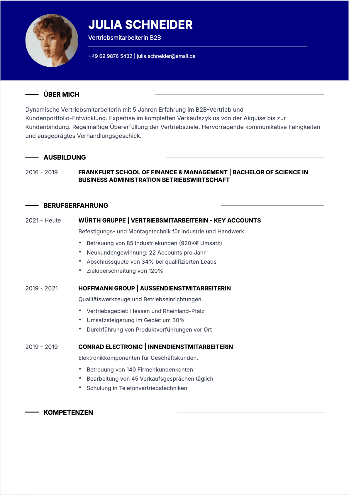 CV Vertriebsmitarbeiter Confirmé - Vertriebsmitarbeiter Lebenslauf