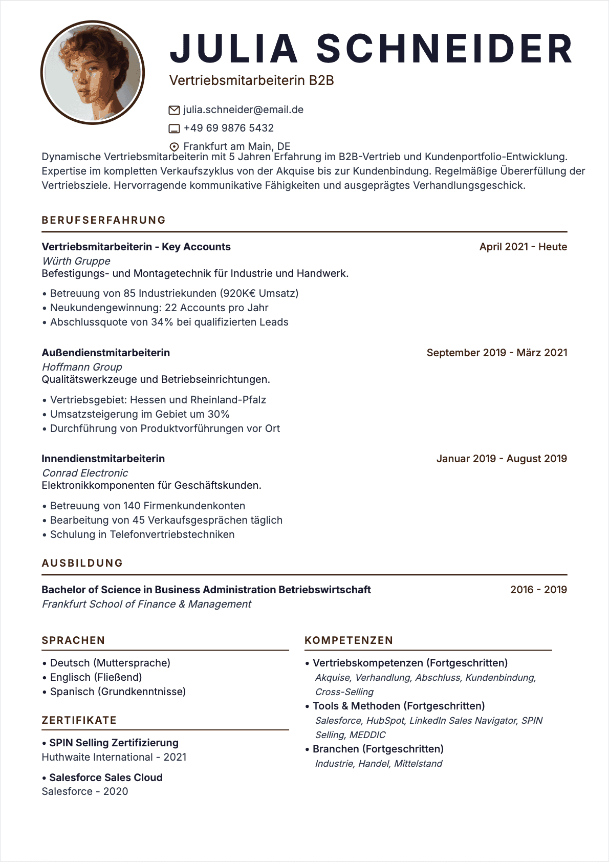 CV Vertriebsmitarbeiter Confirmé - Vertriebsmitarbeiter Lebenslauf