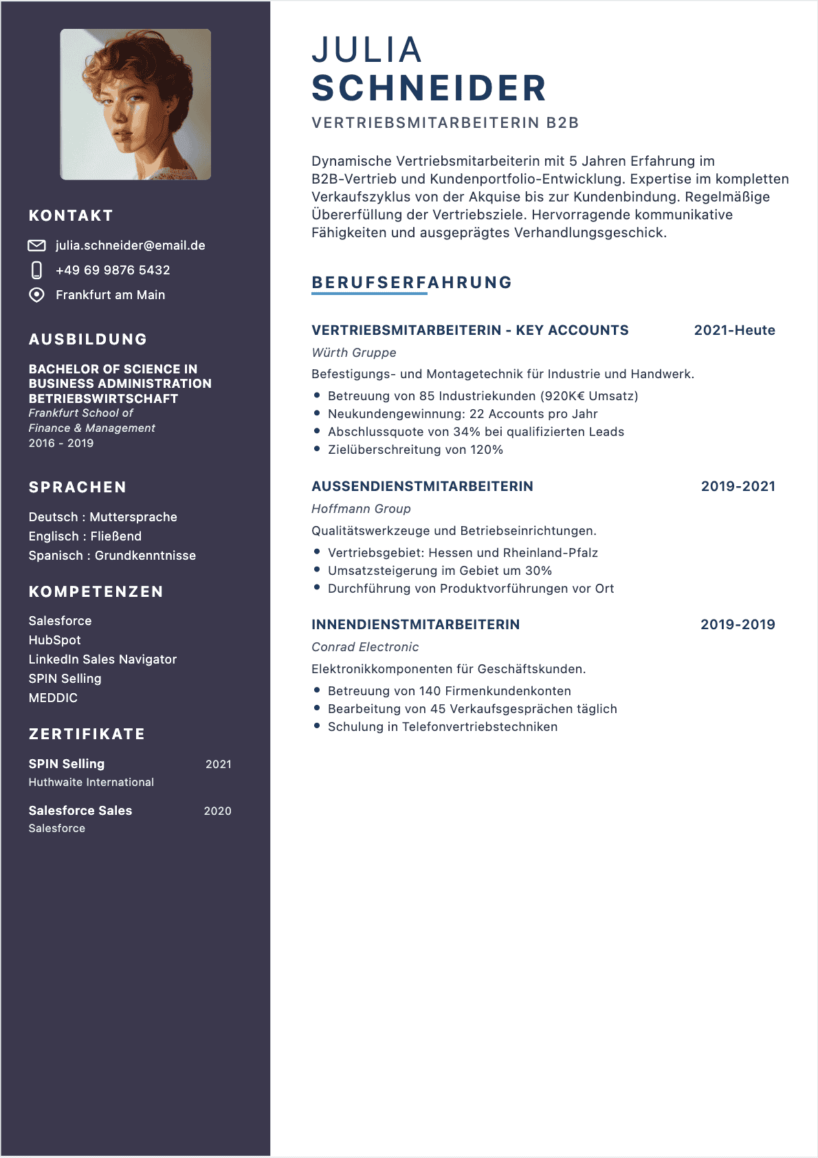 CV Vertriebsmitarbeiter Confirmé - Vertriebsmitarbeiter Lebenslauf