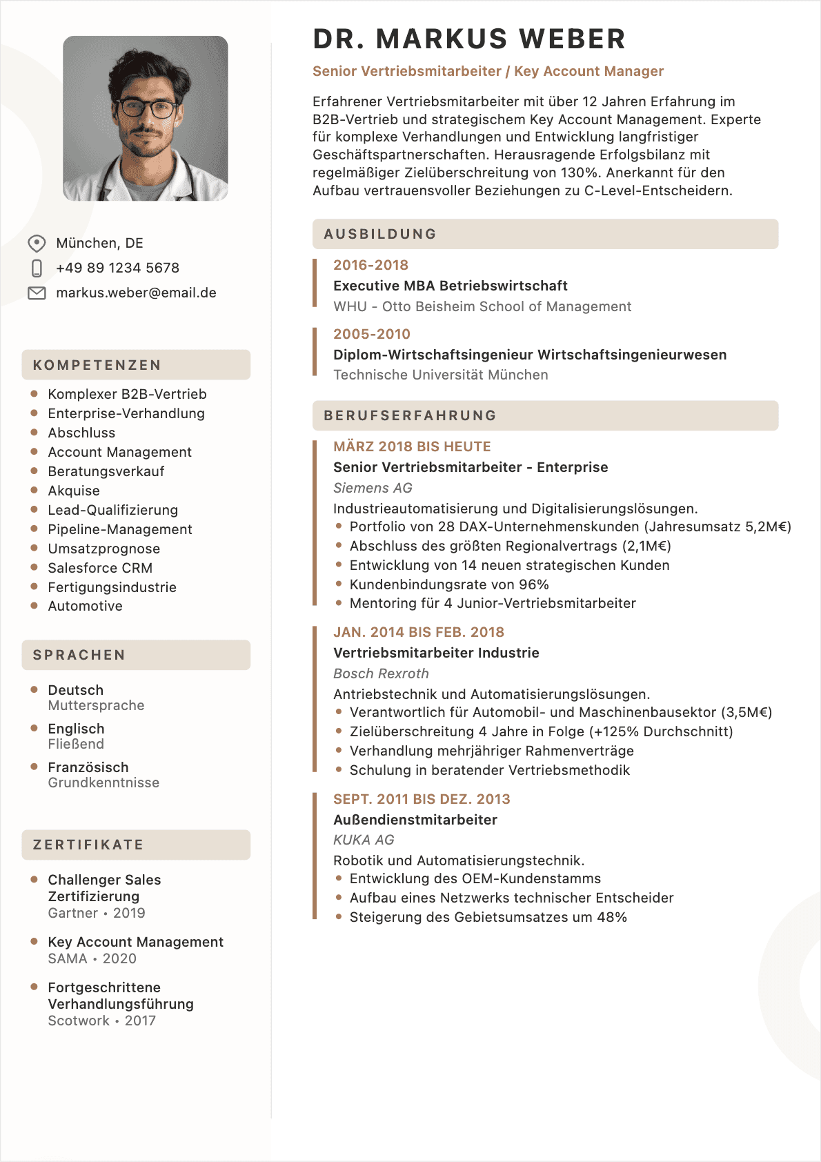 Vertriebsmitarbeiter Senior - Vertriebsmitarbeiter Lebenslauf