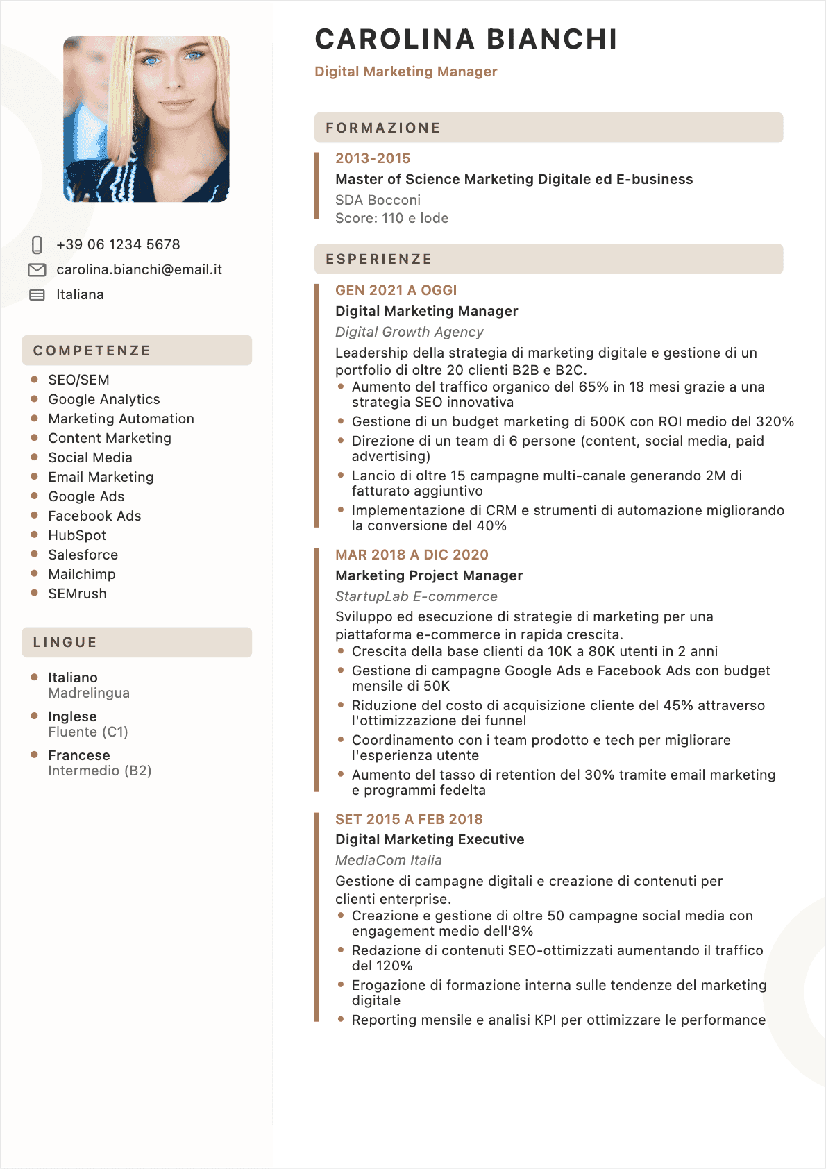 CV template Focus
