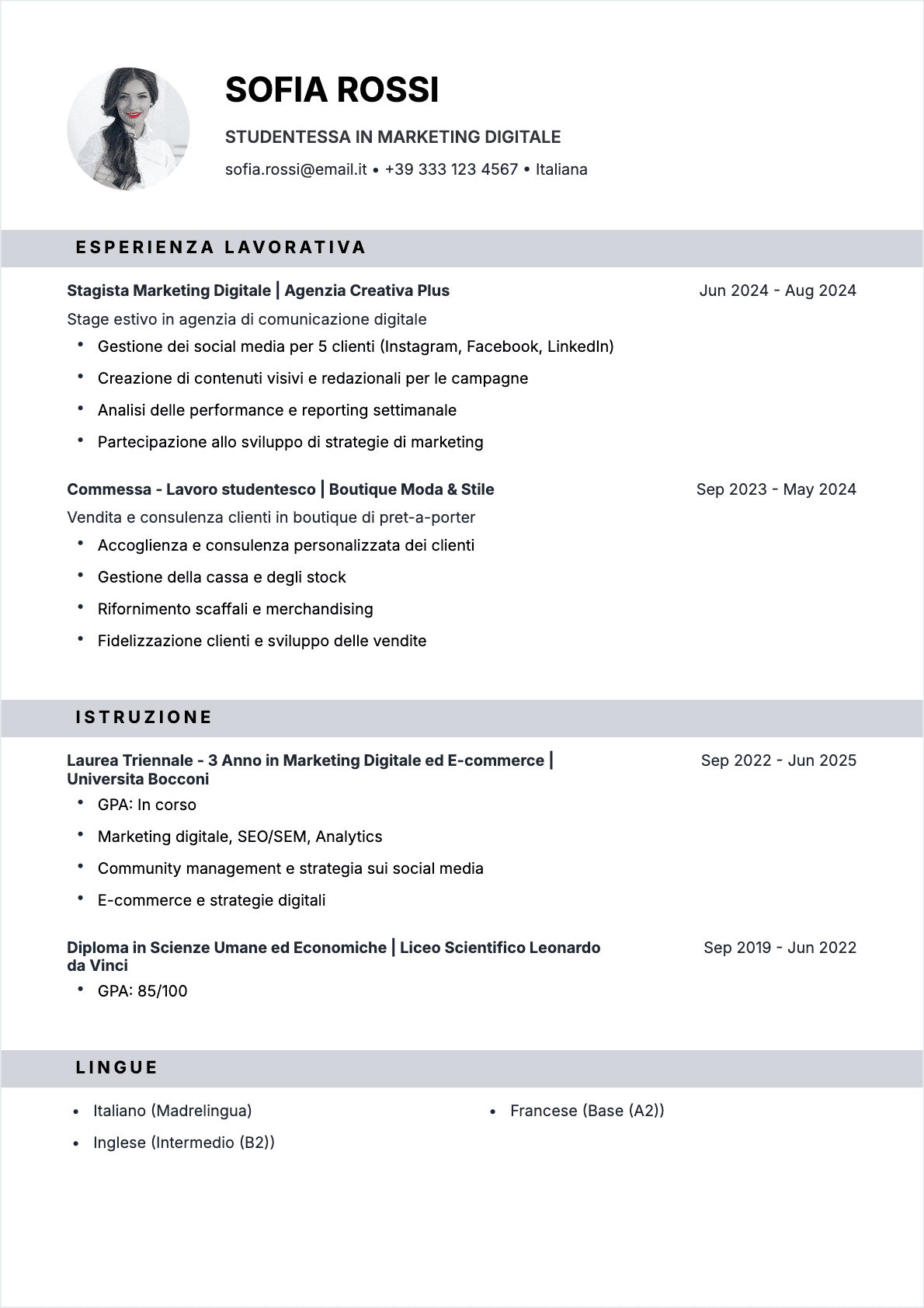 templateNames.slate - Modello di lettera di presentazione professionale ottimizzato per ATS