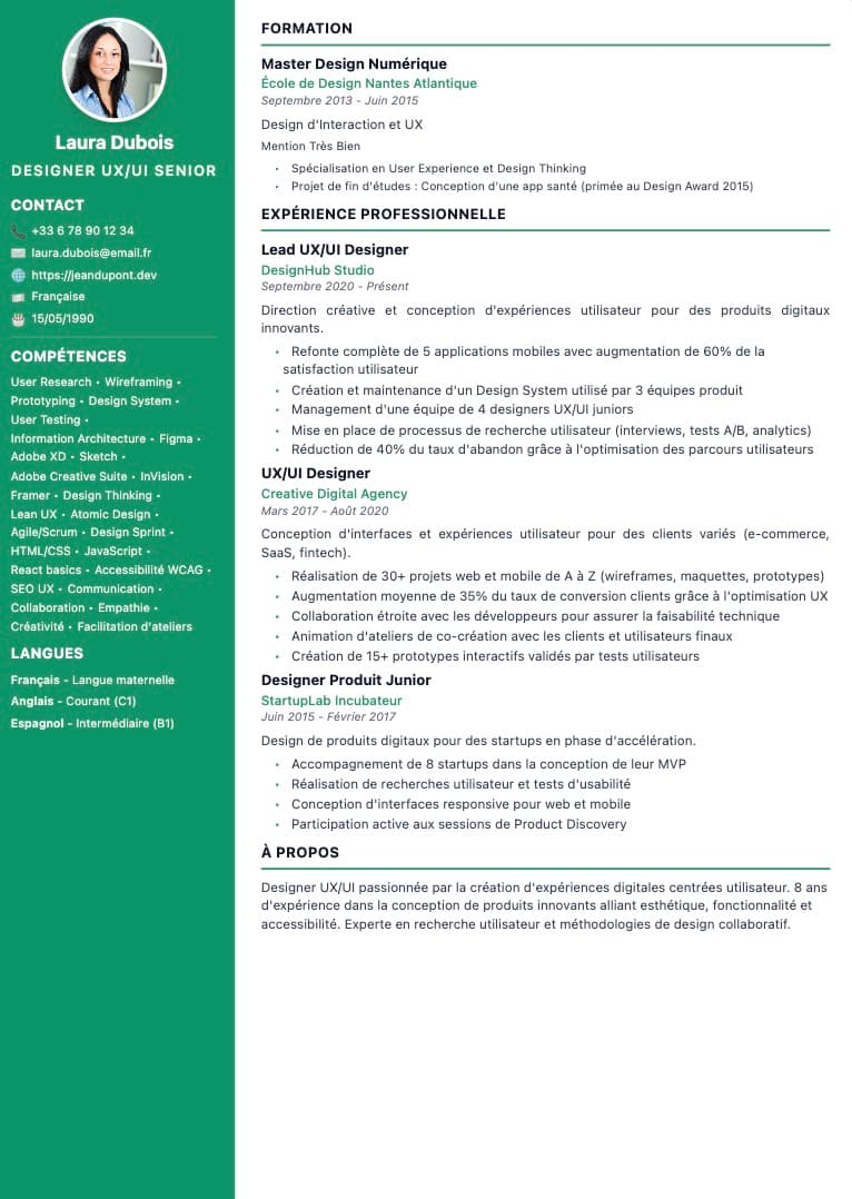 Kompetenz-Lebenslauf - ATS-optimierte professionelle Lebenslauf-Vorlage | CVtoWork