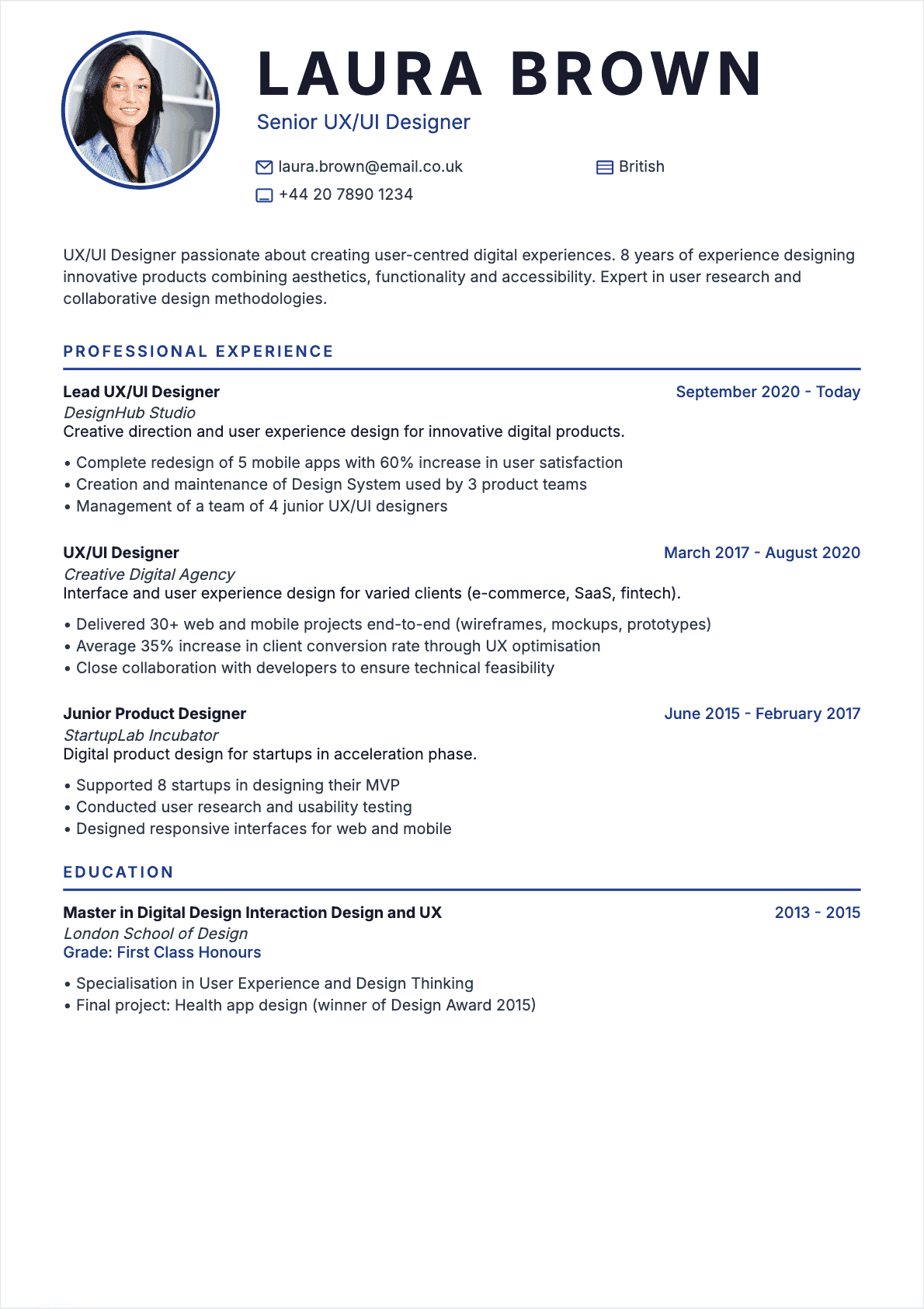 Atlas - Template de CV professionnel optimisé ATS | CVtoWork