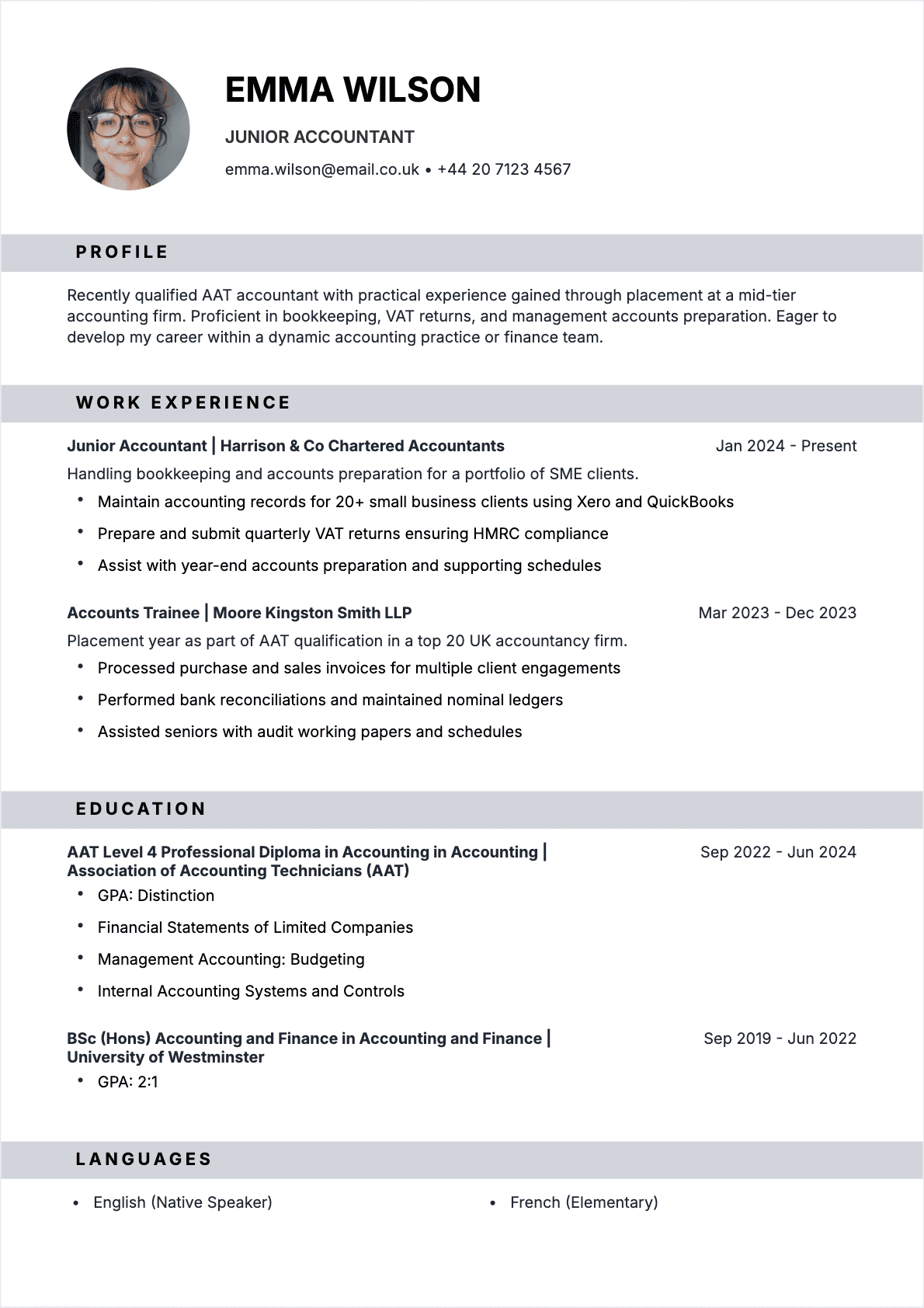 Accountant Resume - Junior Resume Accountant Junior - Accountant Resume
