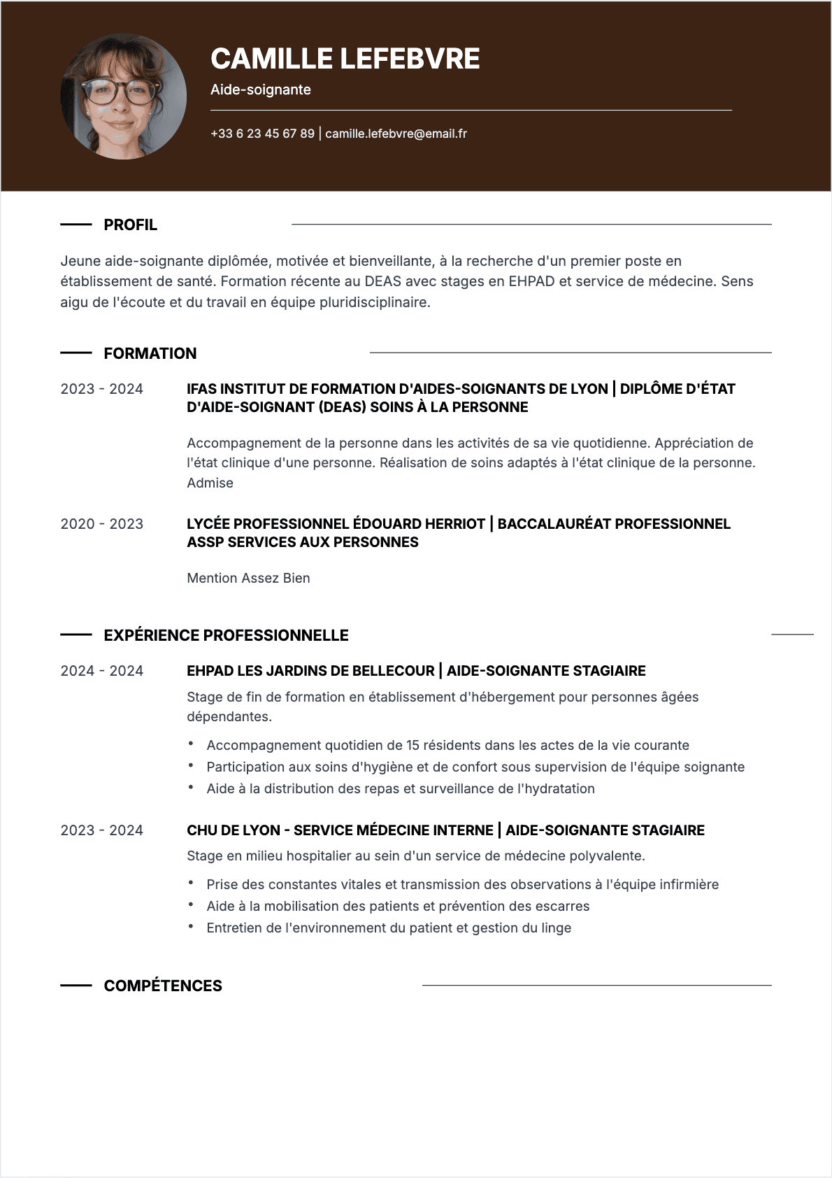 CV Aide-soignant - Junior CV Aide-soignant Junior - CV Aide-soignant