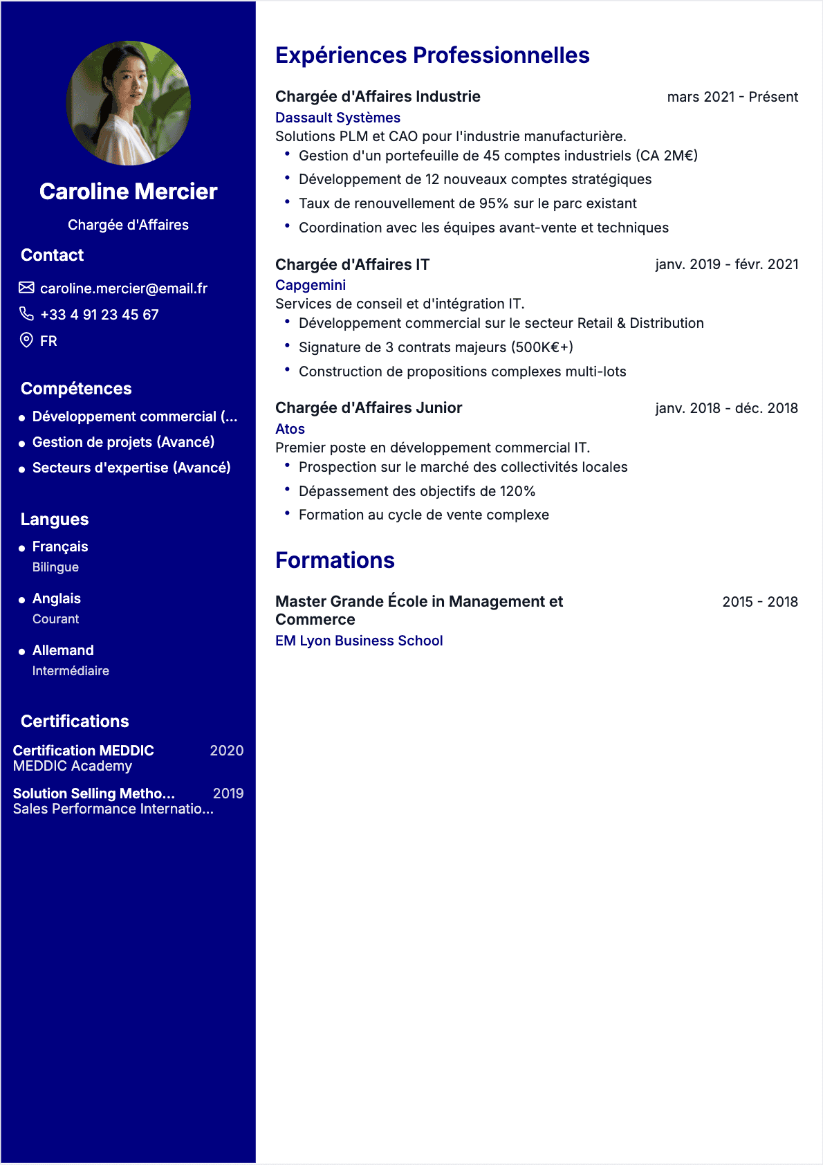 CV Chargé d'affaires