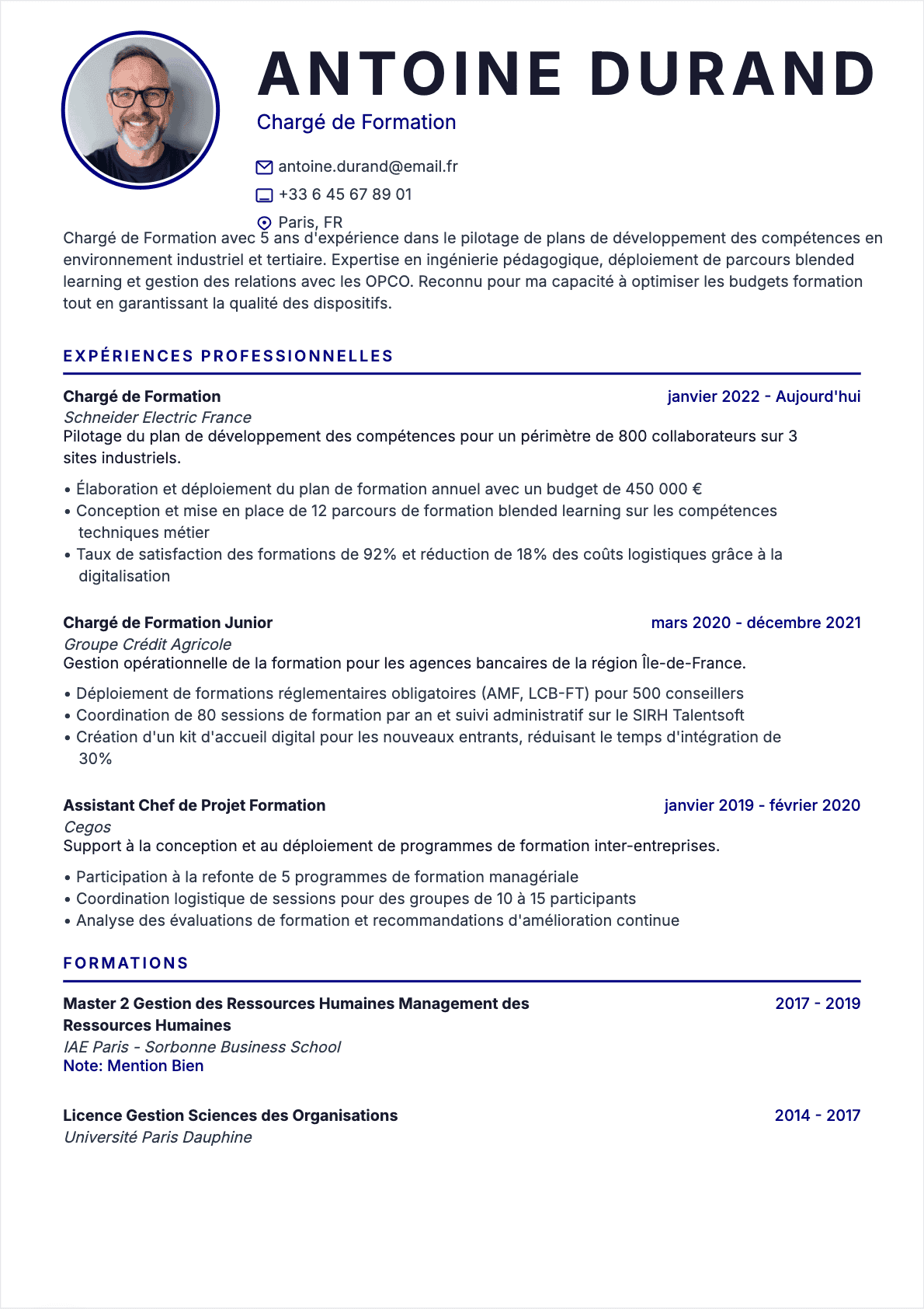 CV Chargé de formation