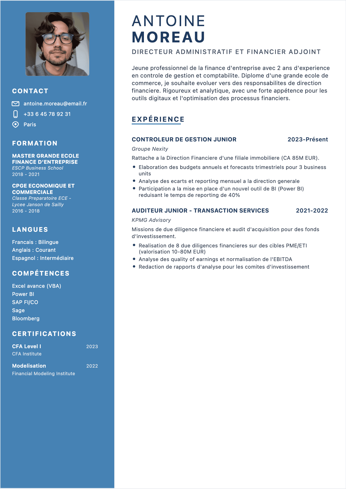 CV Directeur financier - Junior CV Directeur financier Junior - CV Directeur financier