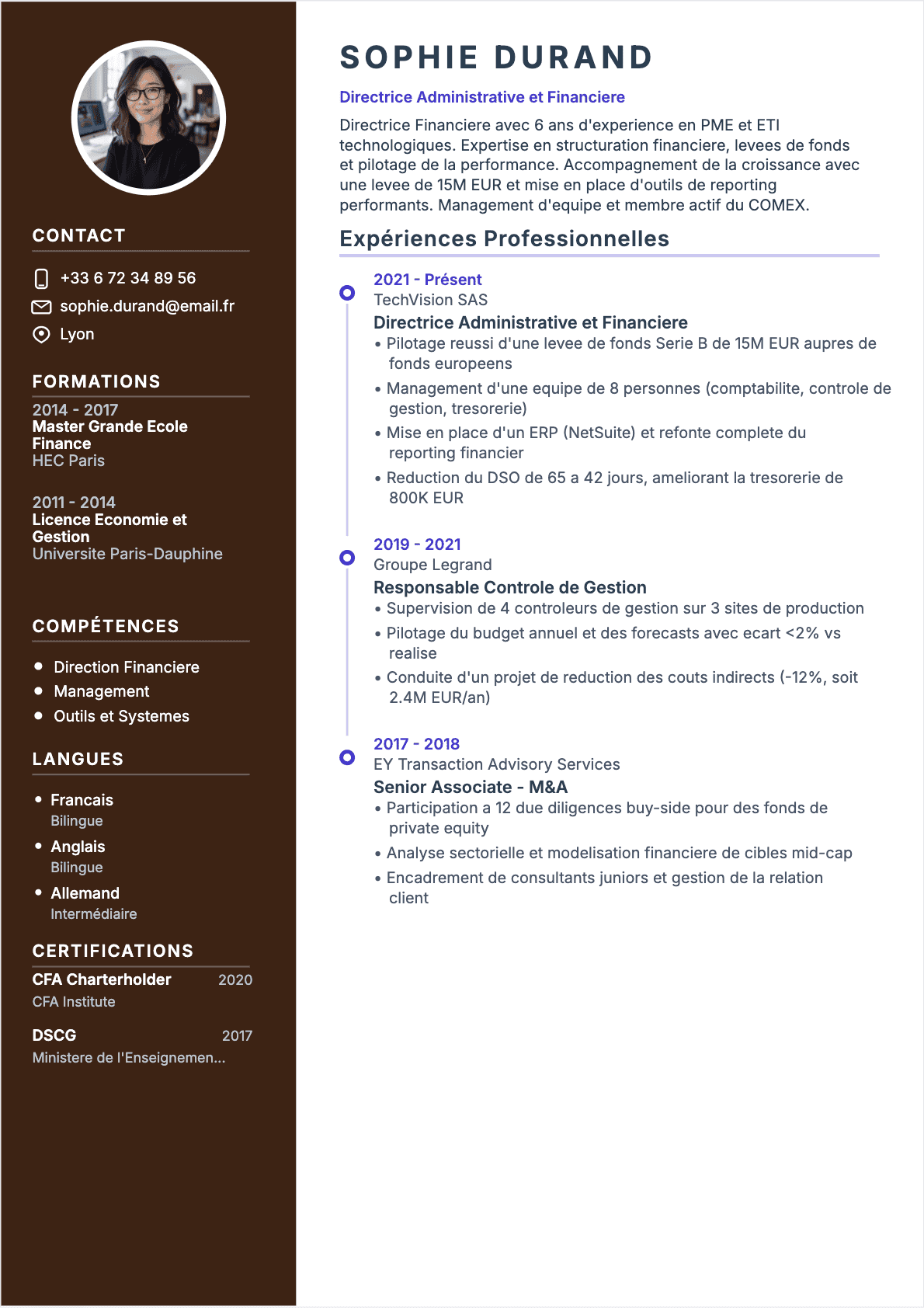 CV Directeur financier - Confirmé CV Directeur financier Confirmé - CV Directeur financier
