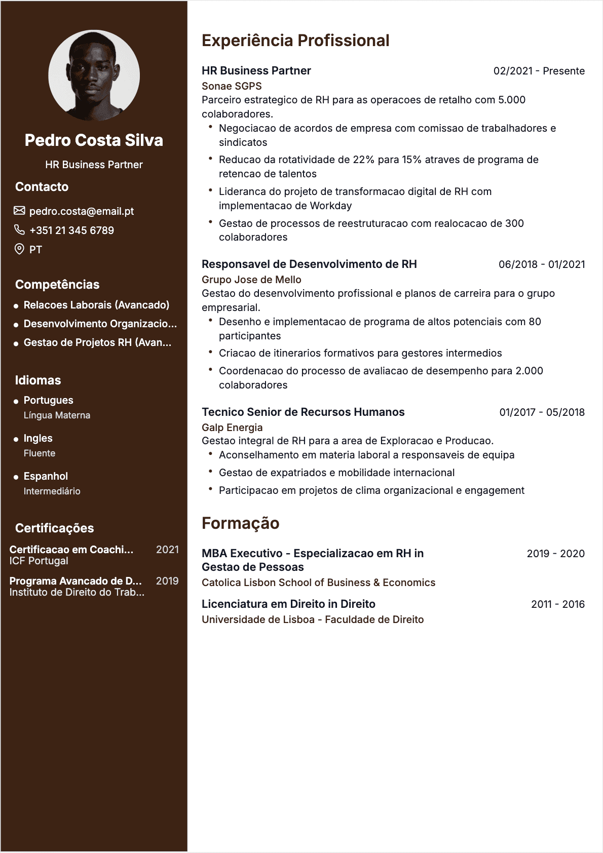 CV Diretor RH - Confirmé CV Diretor RH Confirmé - CV Diretor RH