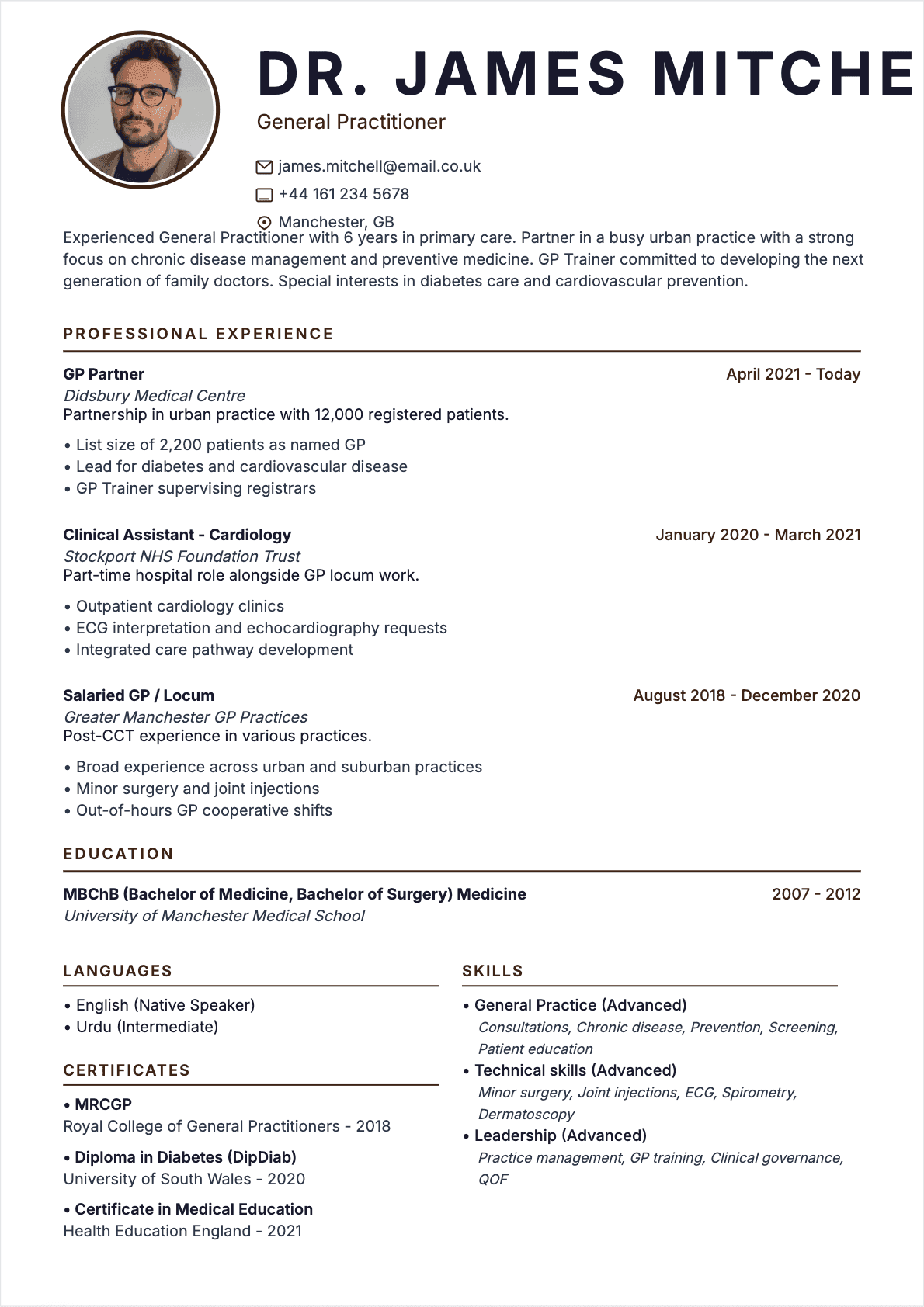 Doctor Resume - Confirmé Resume Doctor Confirmé - Doctor Resume