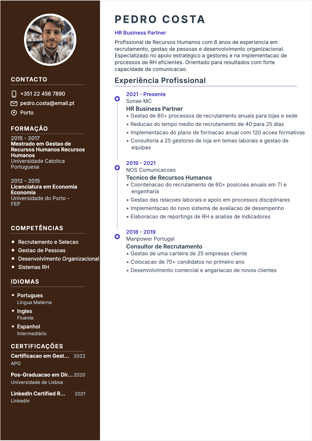 CV Especialista em RH - Confirmé CV Especialista em RH Confirmé - CV Especialista em RH