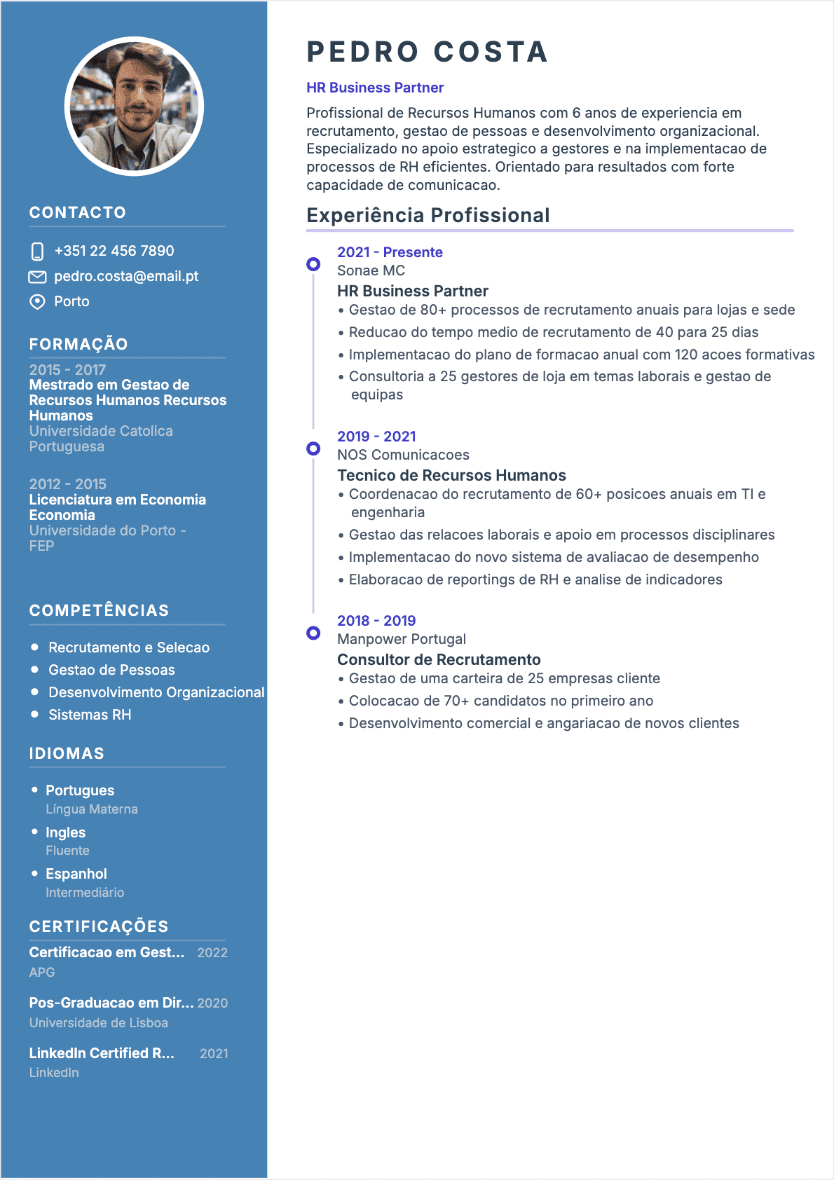 CV Especialista em RH - Confirmé CV Especialista em RH Confirmé - CV Especialista em RH