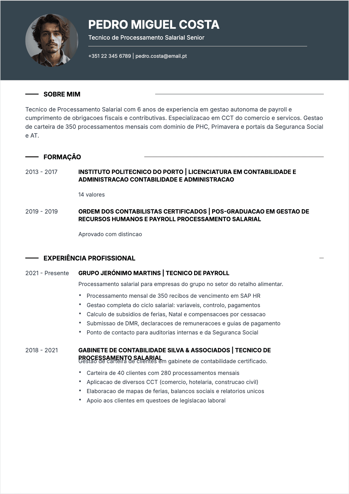 CV Gestor Salarios - Confirmé CV Gestor Salarios Confirmé - CV Gestor Salarios