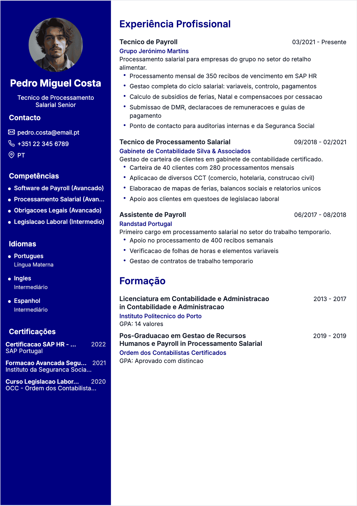 CV Gestor Salarios - Confirmé CV Gestor Salarios Confirmé - CV Gestor Salarios