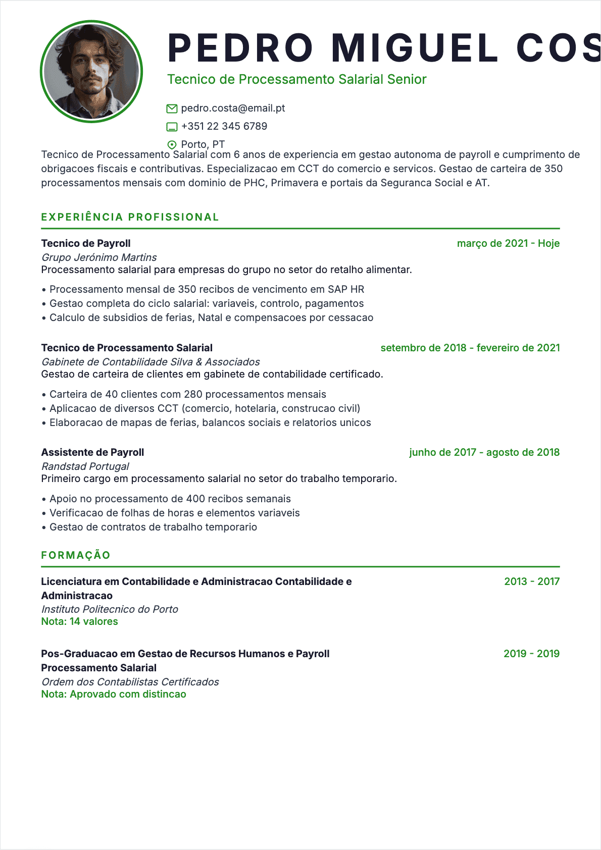 CV Gestor Salarios - Confirmé CV Gestor Salarios Confirmé - CV Gestor Salarios