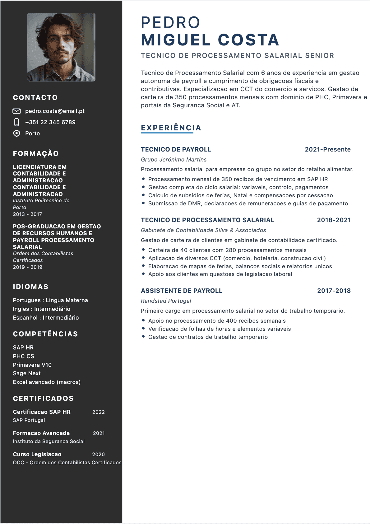 CV Gestor Salarios - Confirmé CV Gestor Salarios Confirmé - CV Gestor Salarios