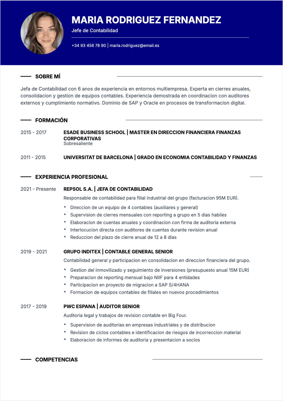 CV Jefe de contabilidad - Confirmé CV Jefe de contabilidad Confirmé - CV Jefe de contabilidad