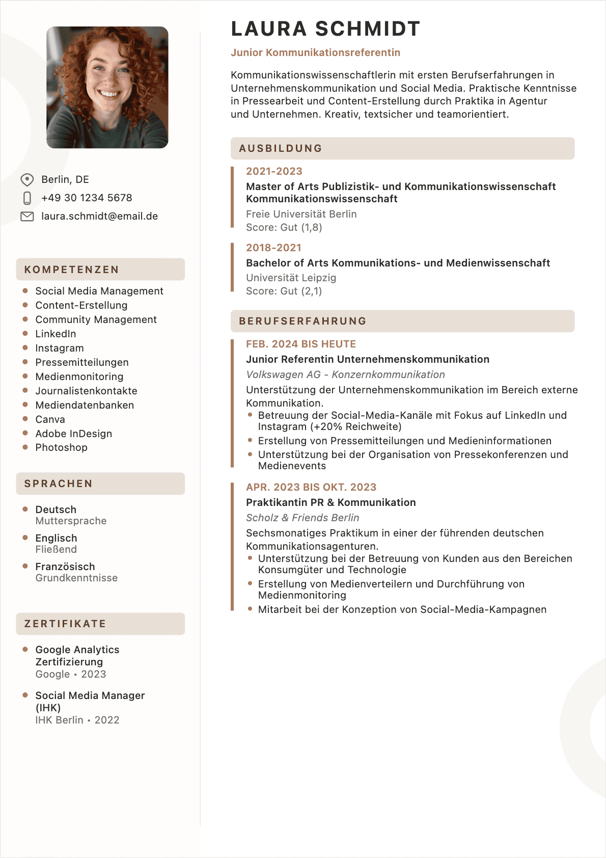 Kommunikationsspezialist Lebenslauf - Junior CV Kommunikationsspezialist Junior - Kommunikationsspezialist Lebenslauf
