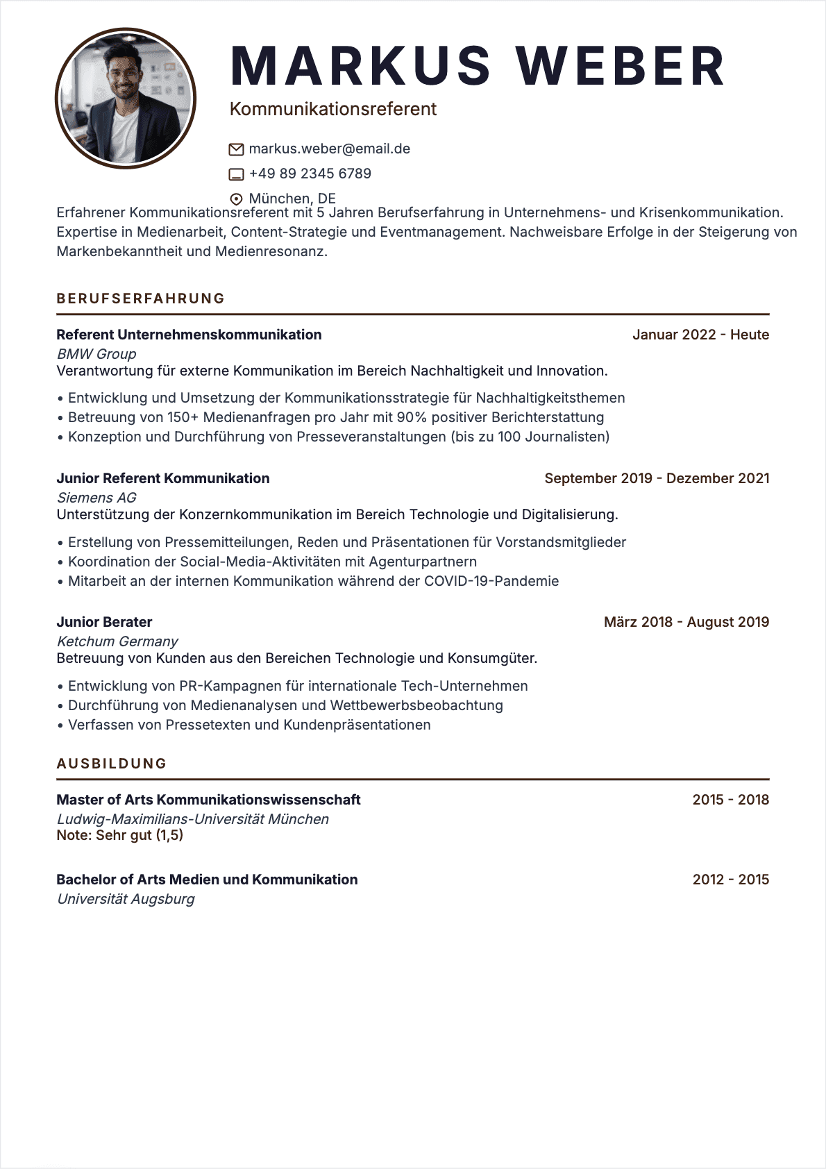 Kommunikationsspezialist Lebenslauf - Confirmé CV Kommunikationsspezialist Confirmé - Kommunikationsspezialist Lebenslauf