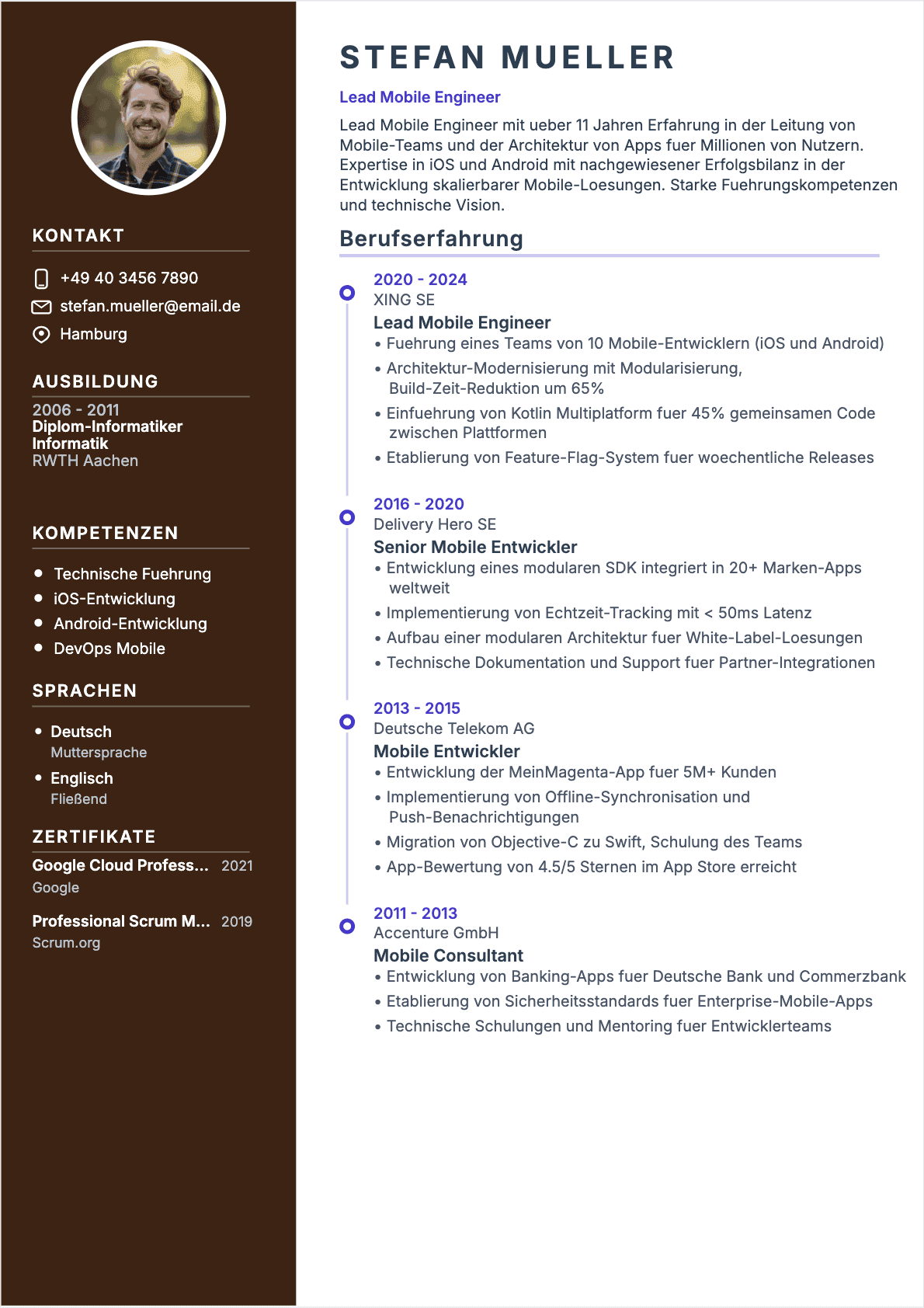 Mobile Entwickler Lebenslauf - Senior CV Mobile Entwickler Senior - Mobile Entwickler Lebenslauf
