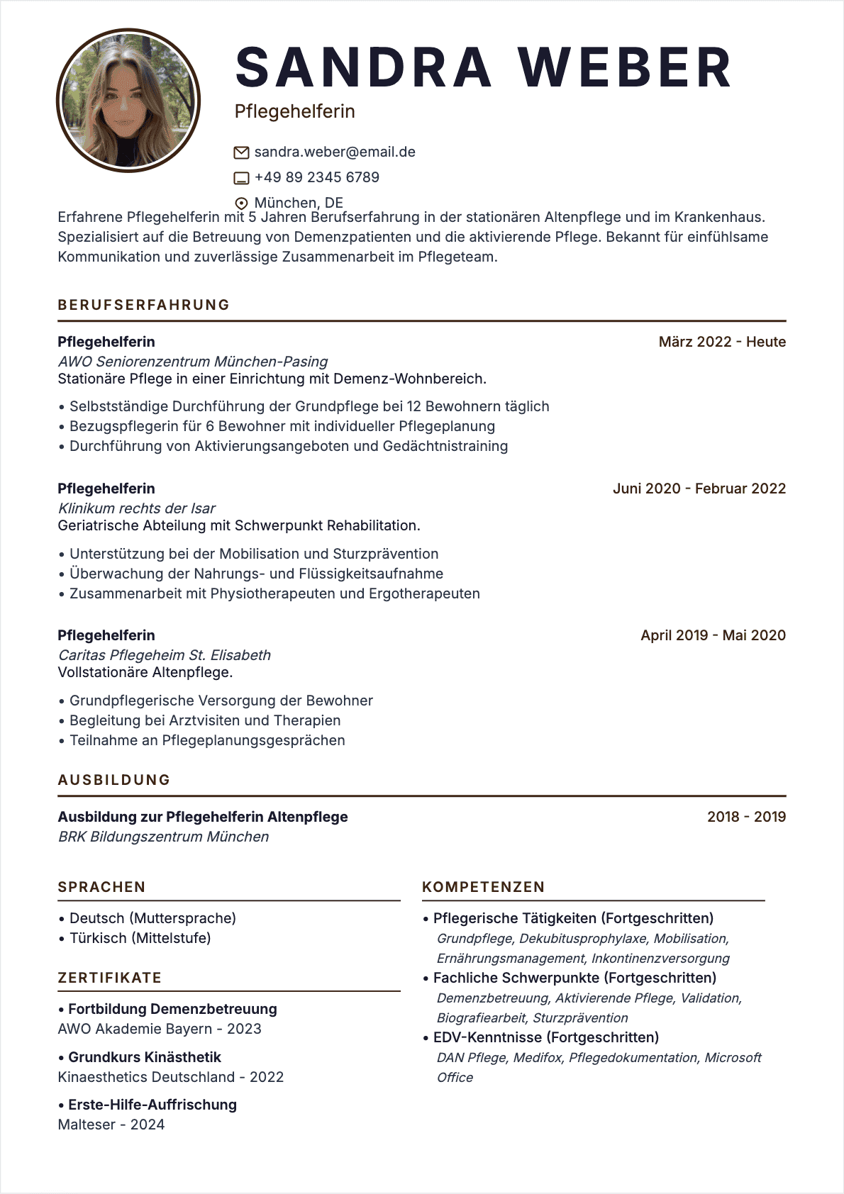 Pflegehelfer Lebenslauf - Confirmé CV Pflegehelfer Confirmé - Pflegehelfer Lebenslauf