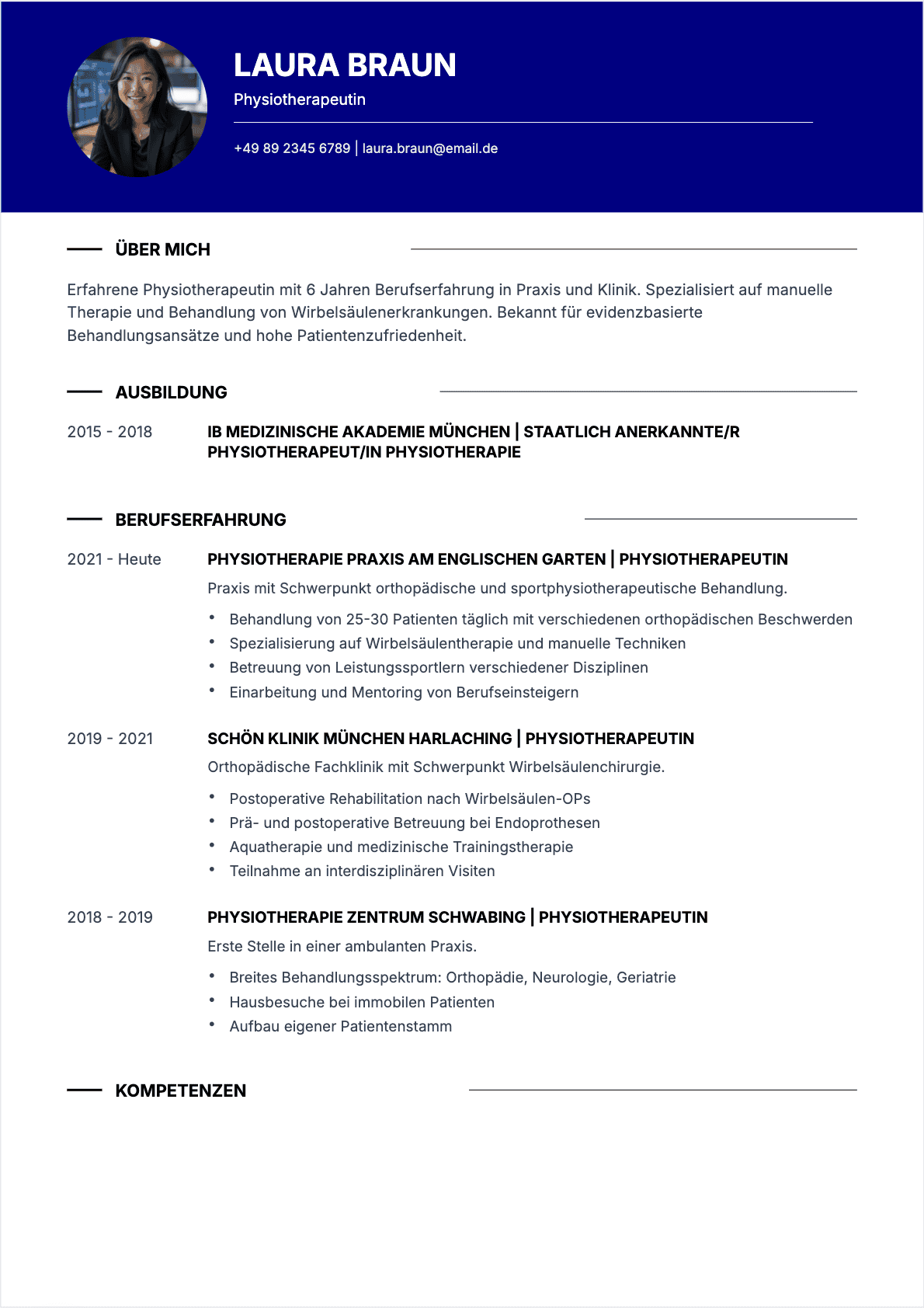 Physiotherapeut Lebenslauf - Confirmé CV Physiotherapeut Confirmé - Physiotherapeut Lebenslauf