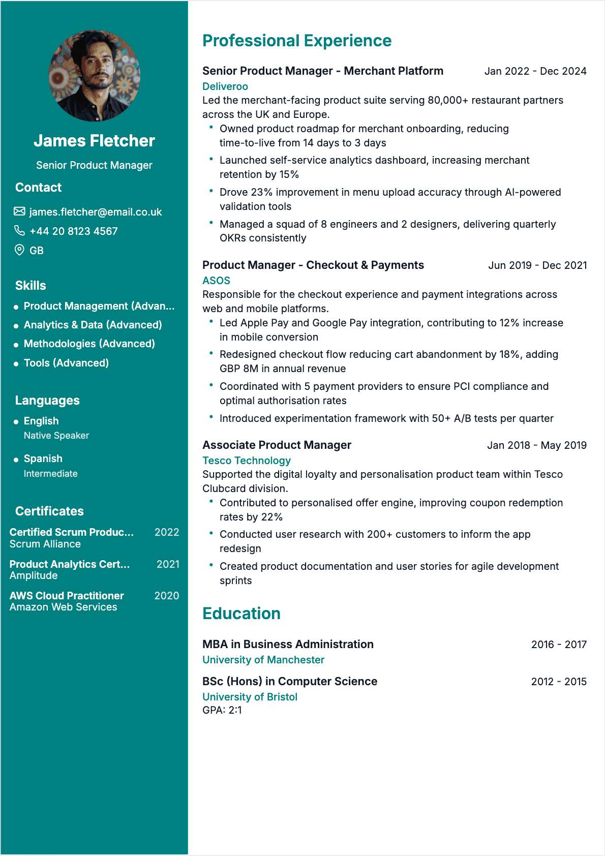 Product Manager Resume - Confirmé Resume Product Manager Confirmé - Product Manager Resume