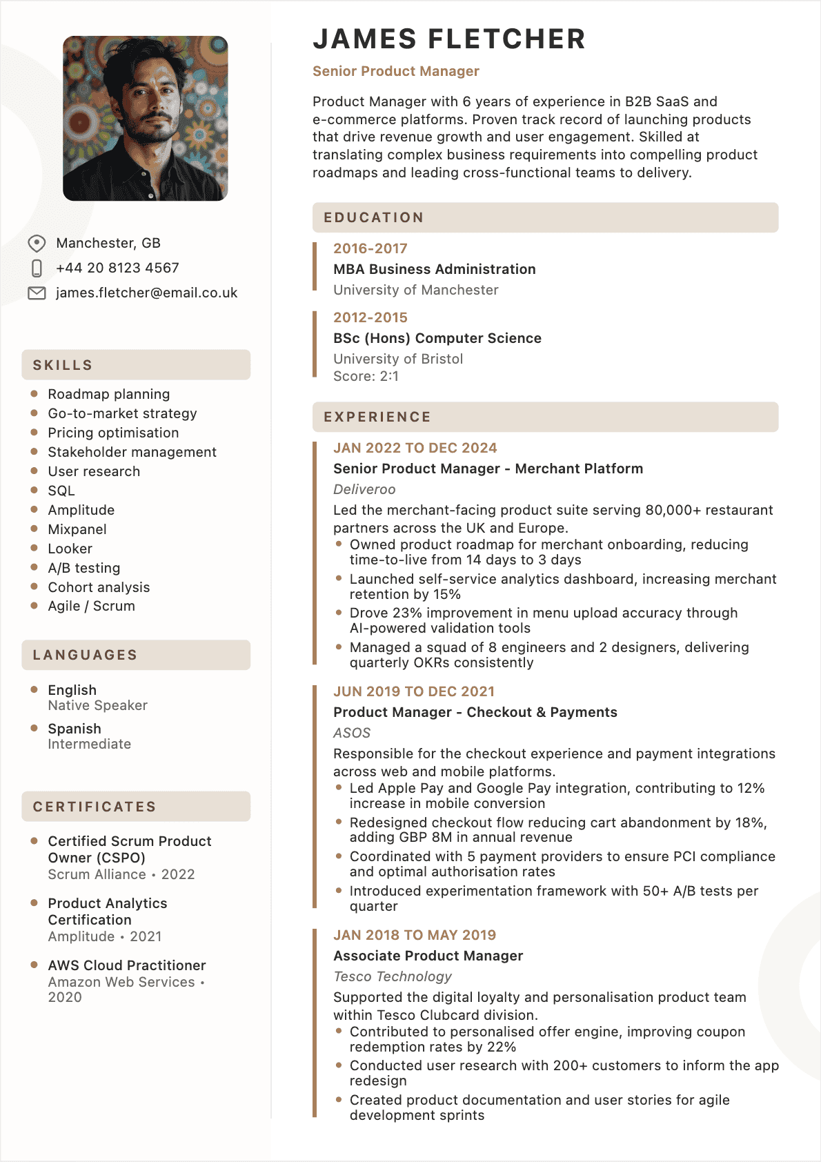Product Manager Resume - Confirmé Resume Product Manager Confirmé - Product Manager Resume
