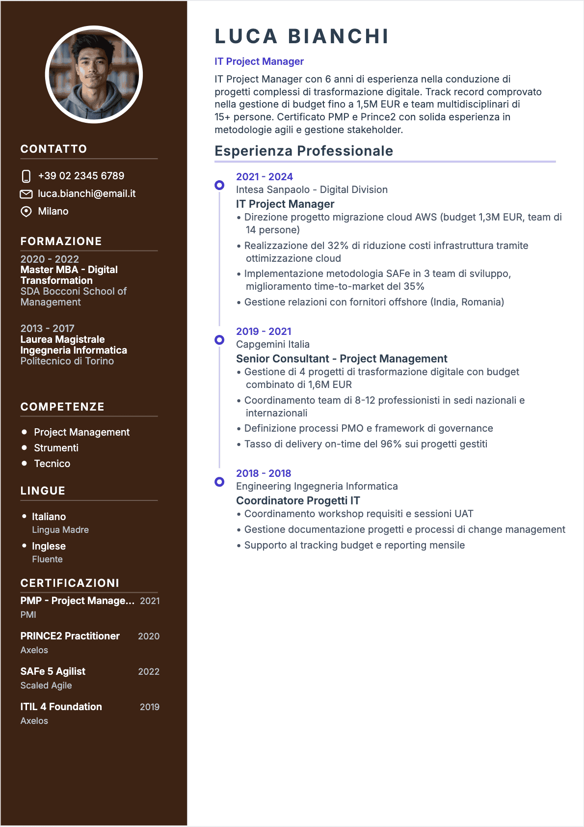 CV Project manager IT