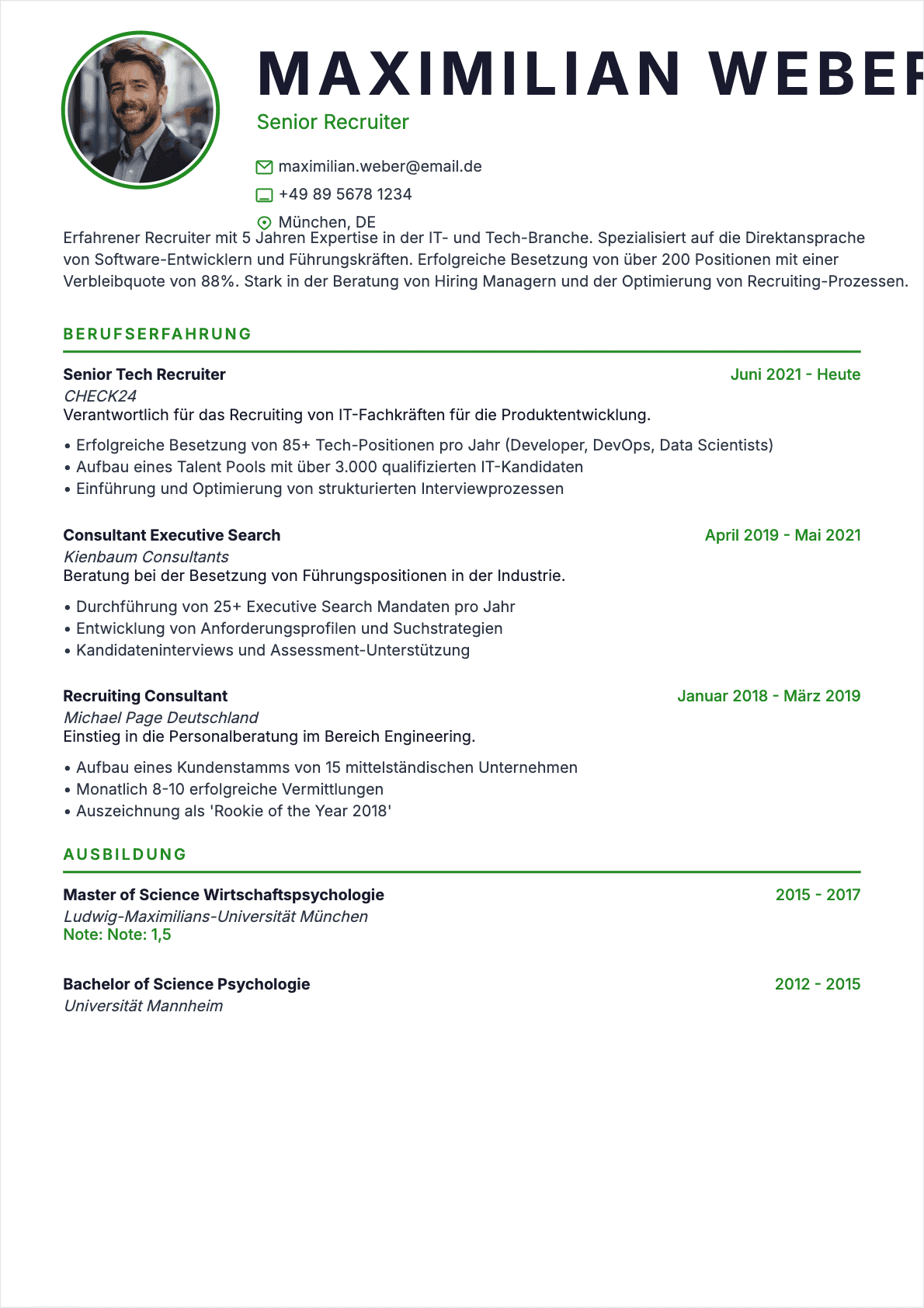 Recruiter Lebenslauf - Confirmé CV Recruiter Confirmé - Recruiter Lebenslauf